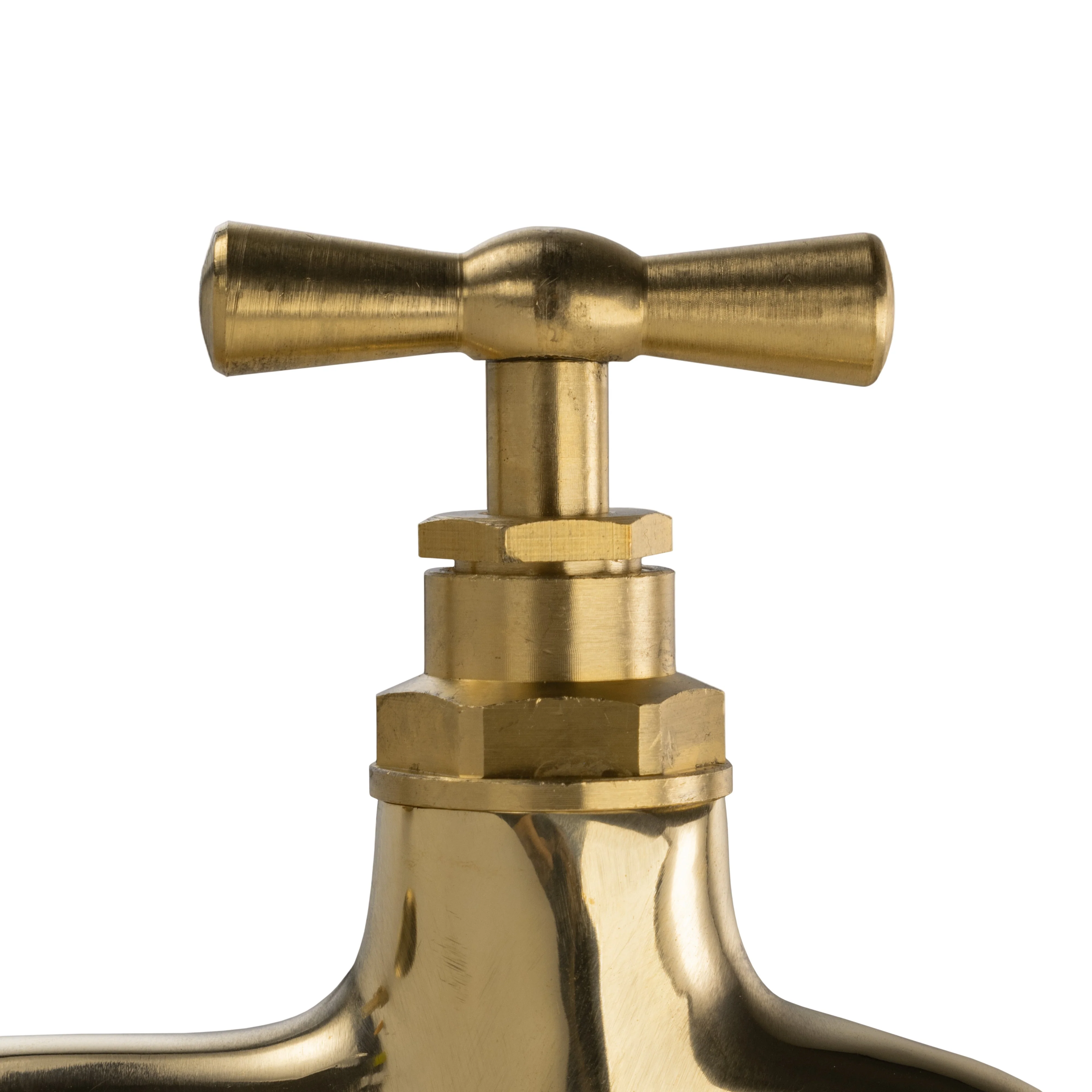 Garden Tap Polished Brass 1/2" BSPM - 13mm Barb - Image 4