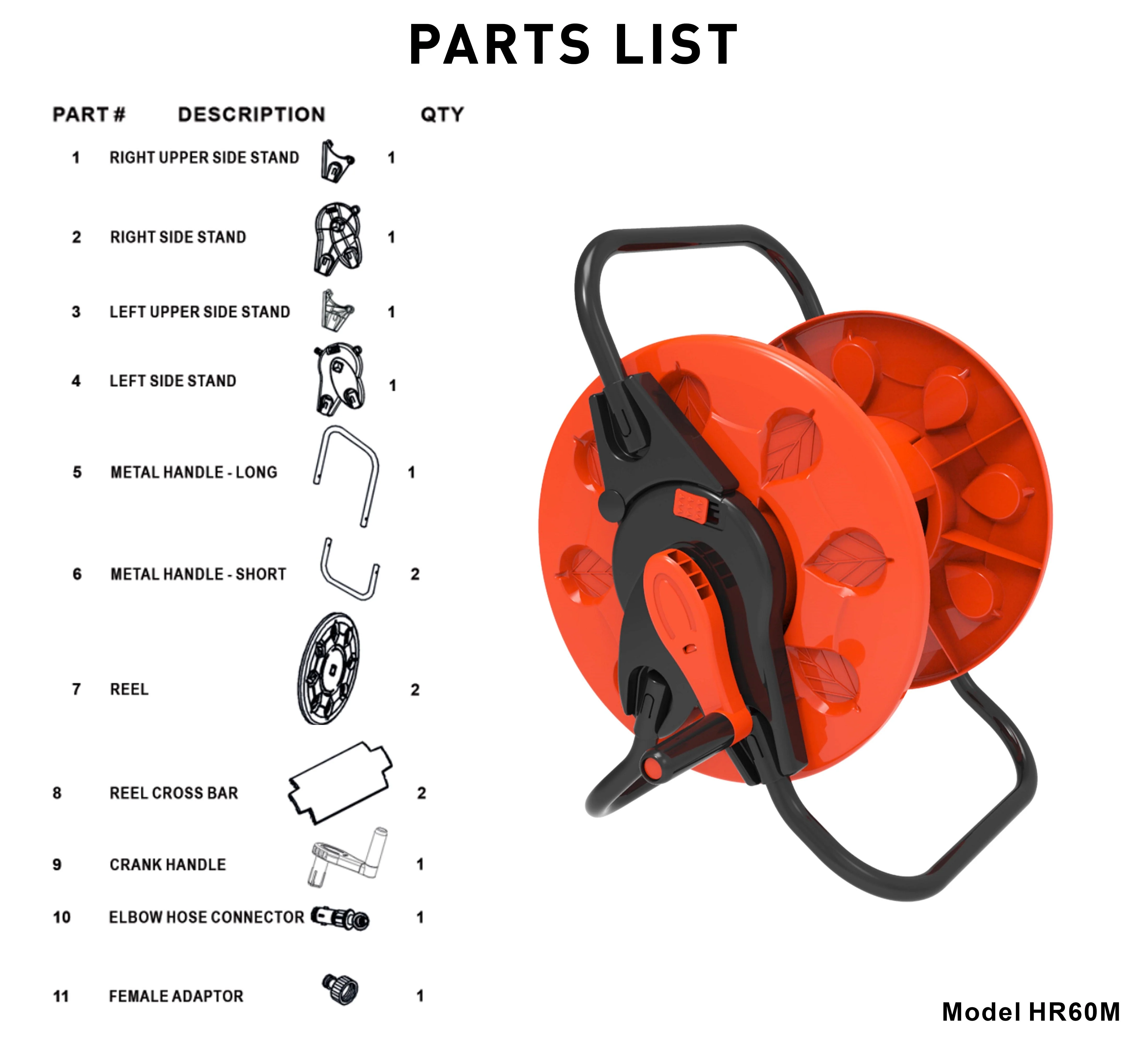 Hose Reel for 60m 1/2" Garden Hose CW - Image 6