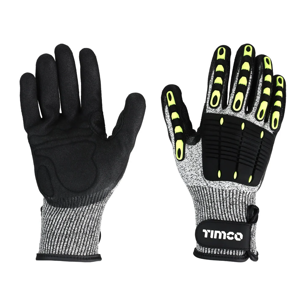 Impact Protection & Cut Level 5 Glove – Sandy Nitrile Coated, HPPE Glass Fibre with TPR Pads