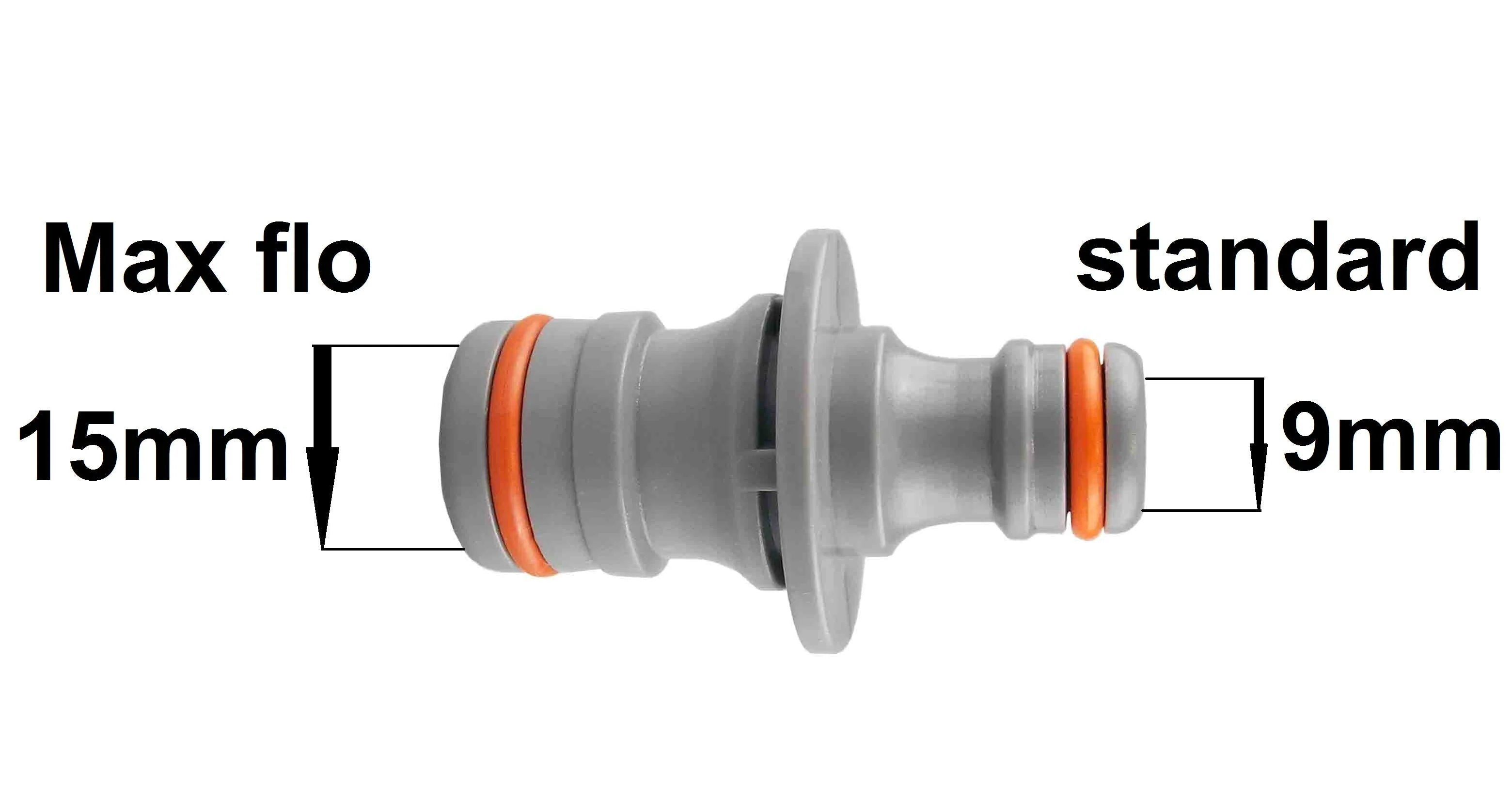 Male Tap Connector 3/4" BSPM - Max Flo, Black/Orange - Image 2