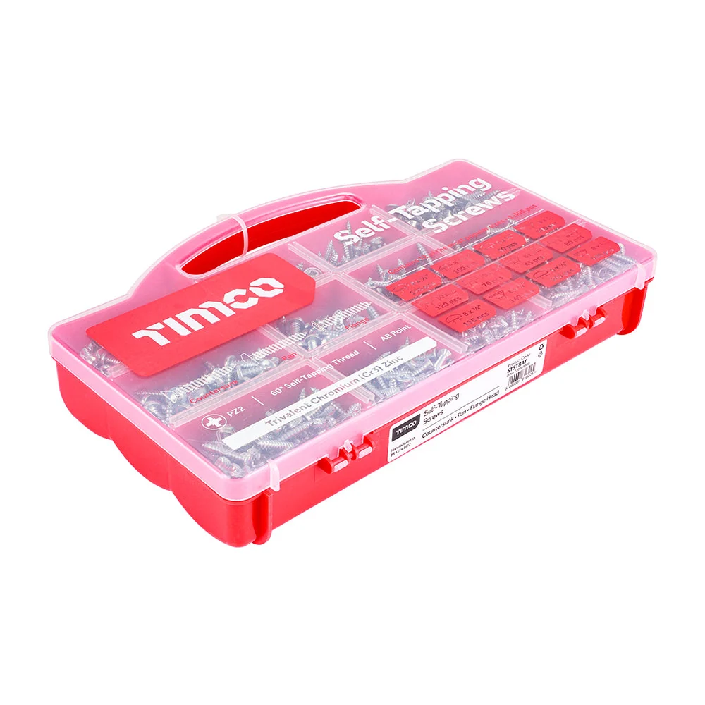 Mixed Tray – Metal Tapping Screws, PZ, Self-Tapping, Zinc – 1305 Piece - Image 2