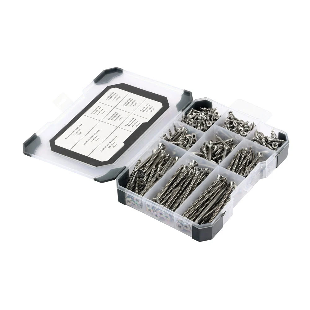 Mixed Tray – Woodscrews (A2 Stainless Steel) – 340 Piece