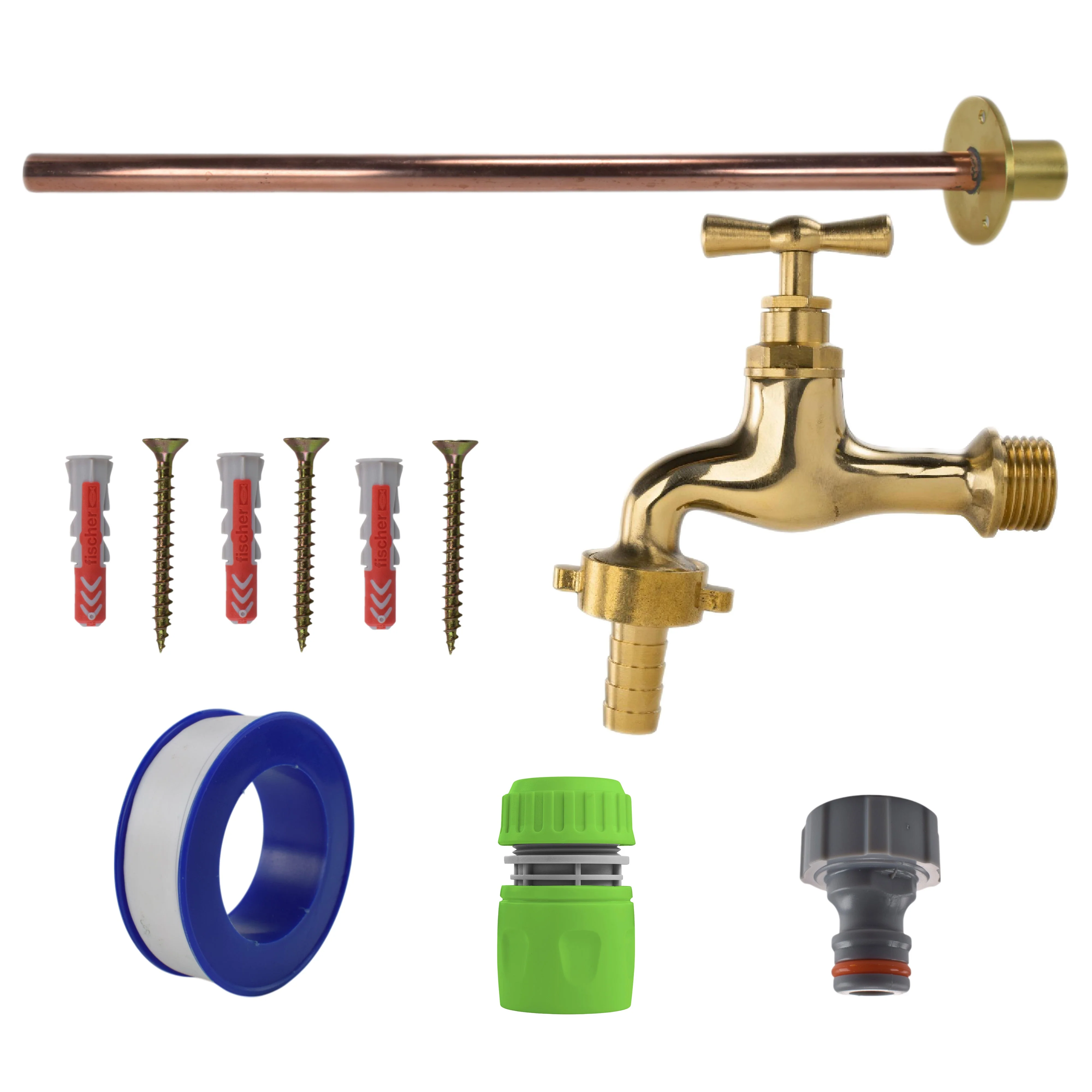 Polished Brass 13mm Barb Tap BASIC Connection Kit - Image 11