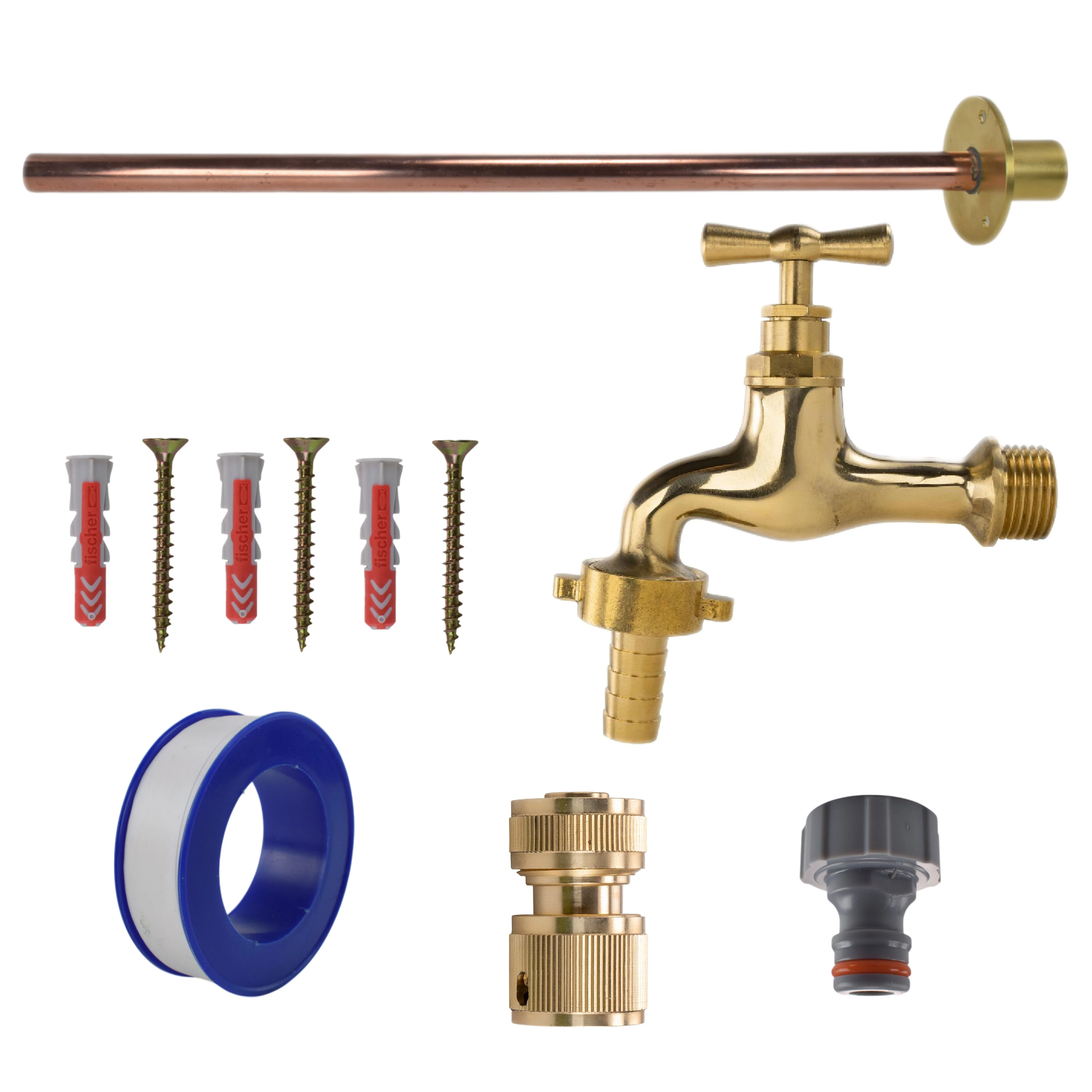 Polished Brass 13mm Barb Tap BASIC Connection Kit - Image 12