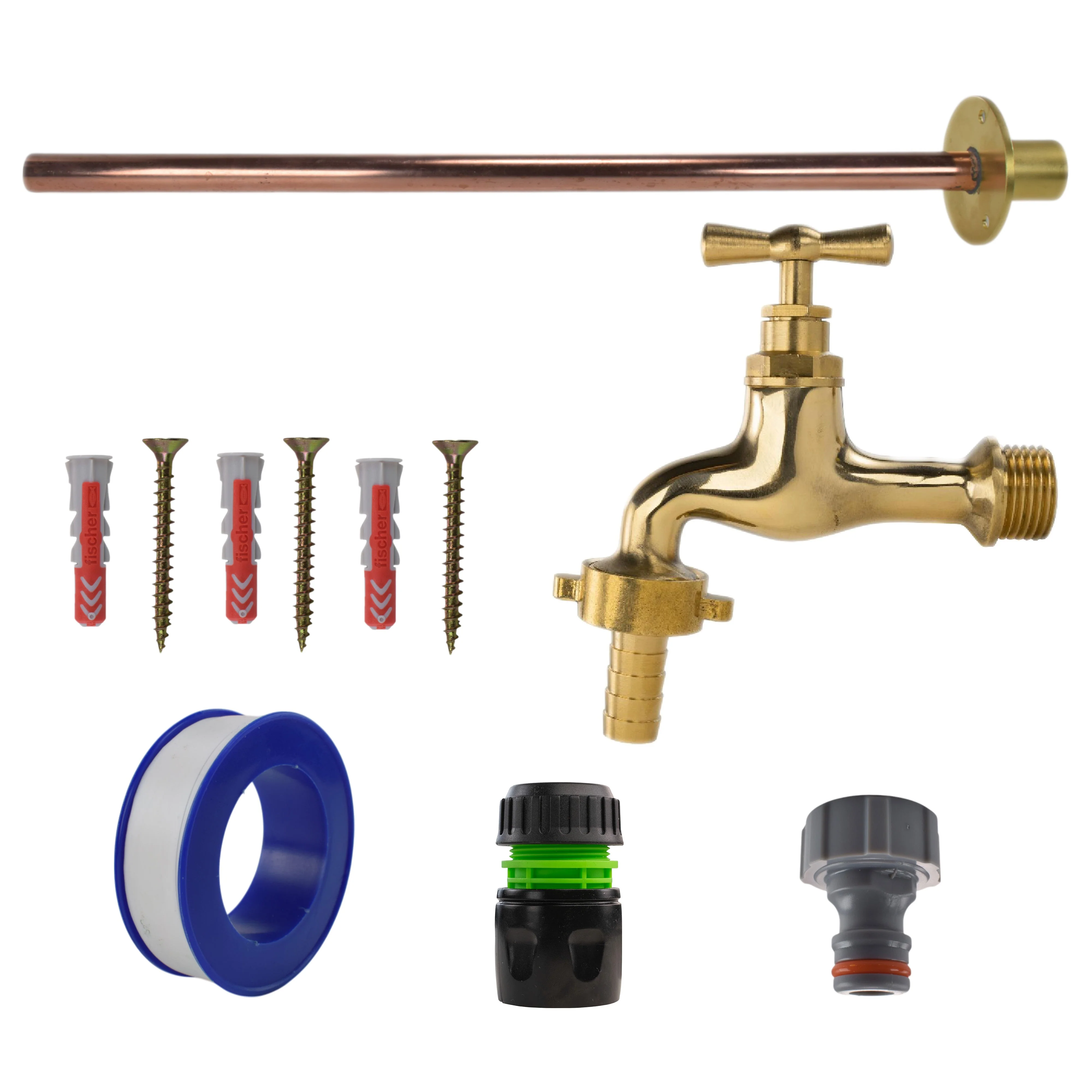 Polished Brass 13mm Barb Tap BASIC Connection Kit - Image 13
