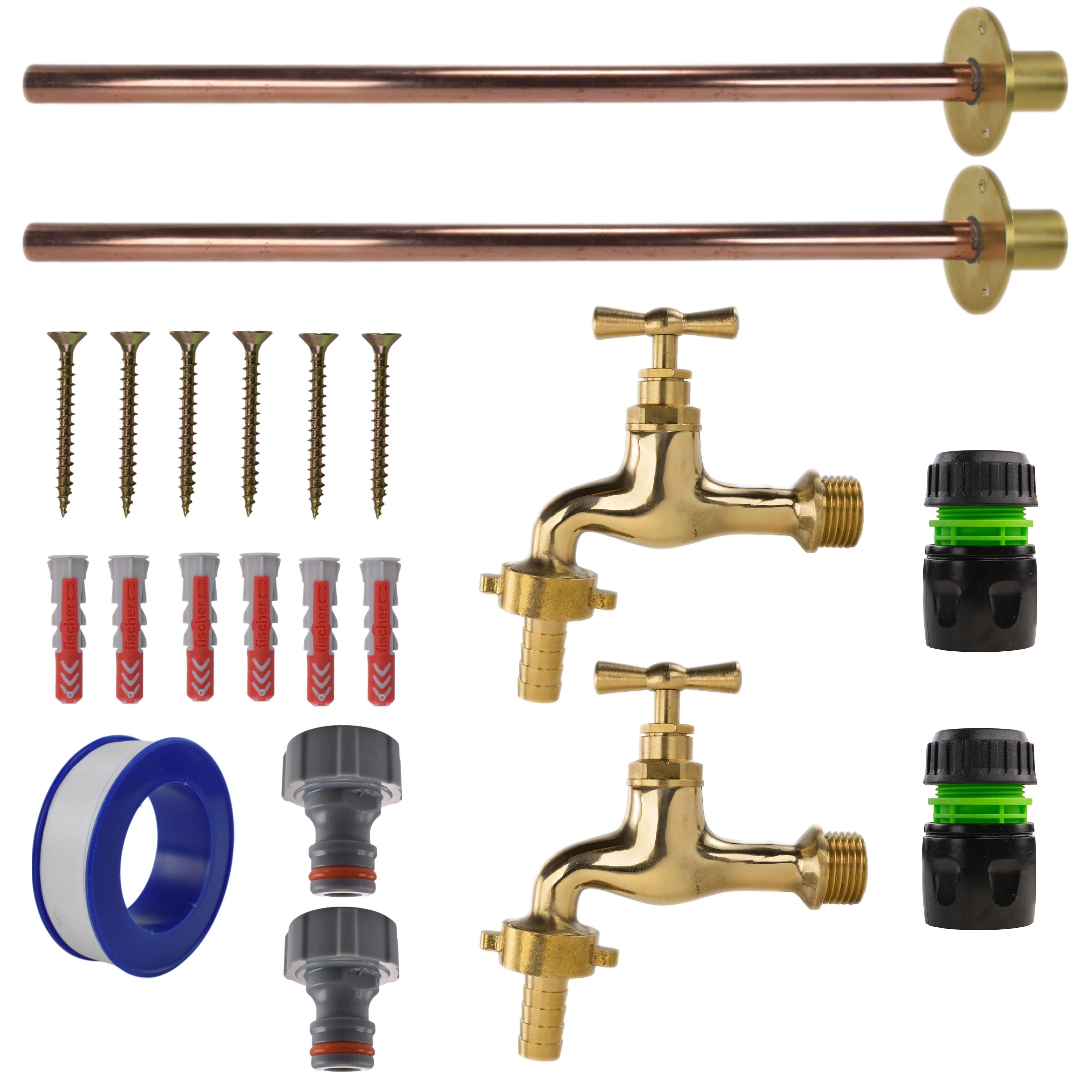 Polished Brass 13mm Barb Tap BASIC Connection Kit x2 - Image 13
