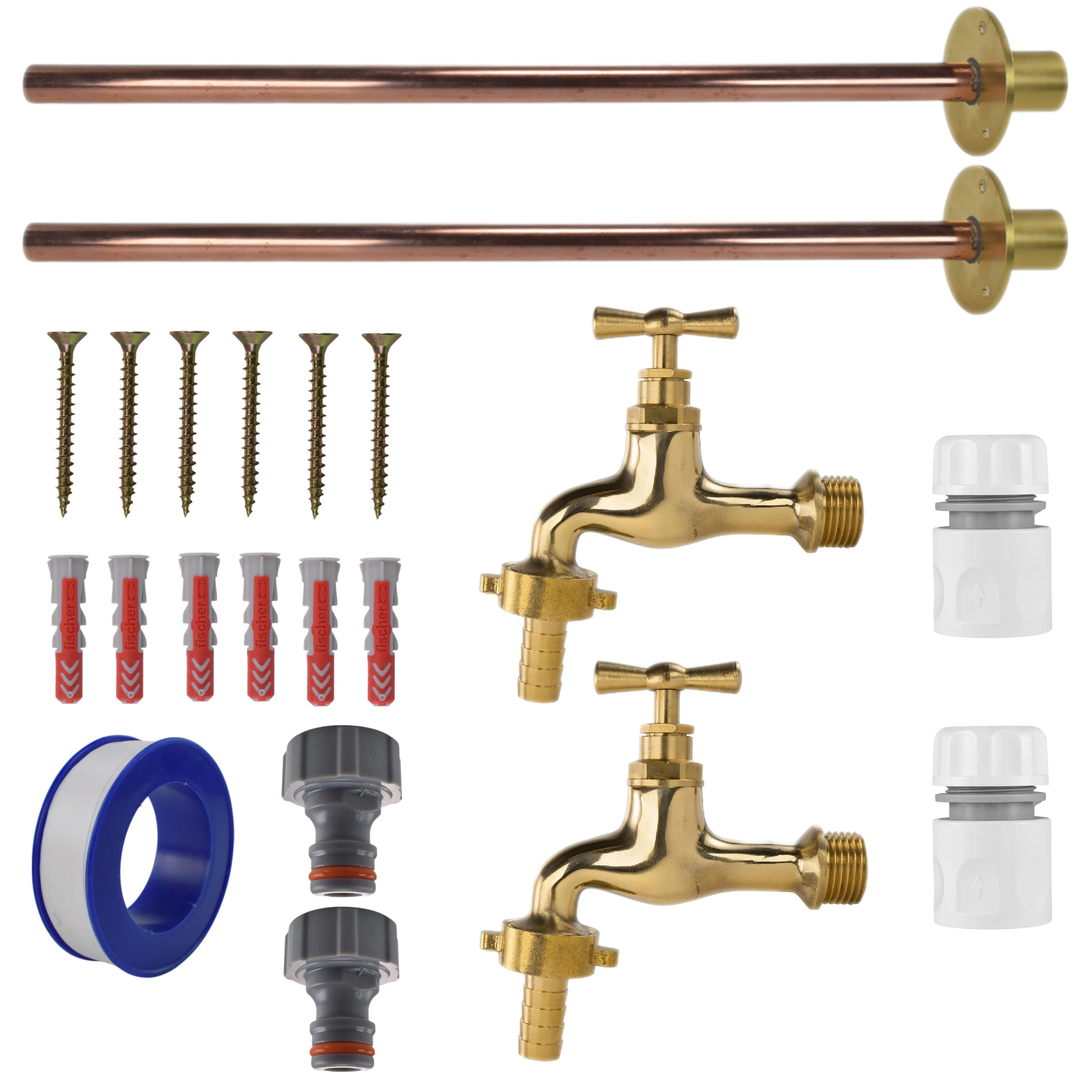 Polished Brass 13mm Barb Tap BASIC Connection Kit x2 - Image 8