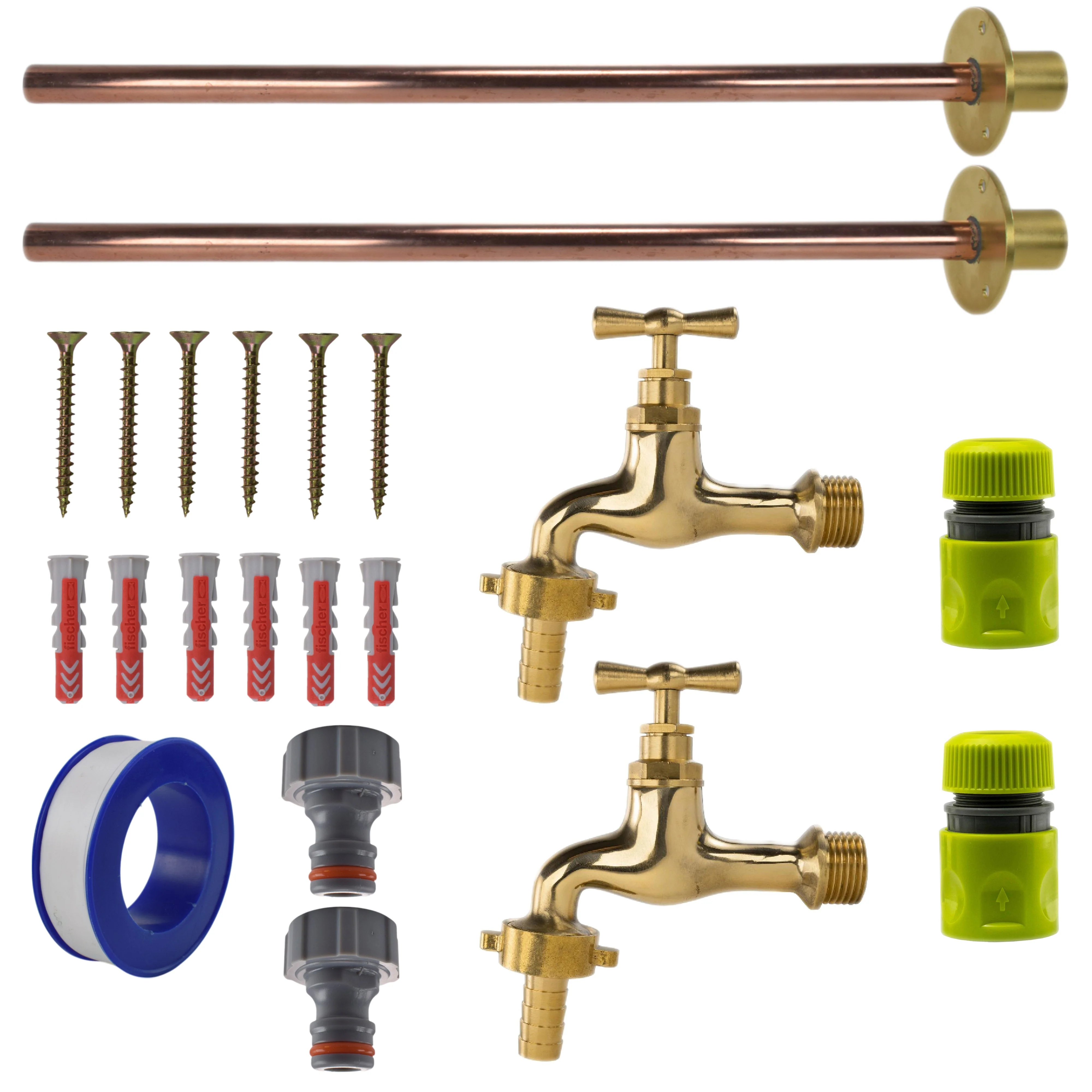 Polished Brass 13mm Barb Tap BASIC Connection Kit x2 - Image 9