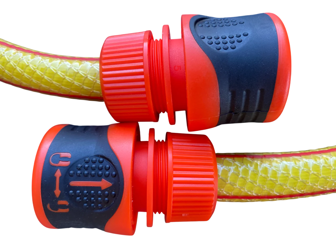 Premium Garden Hose Yellow with Orange Lock Connectors - Image 4