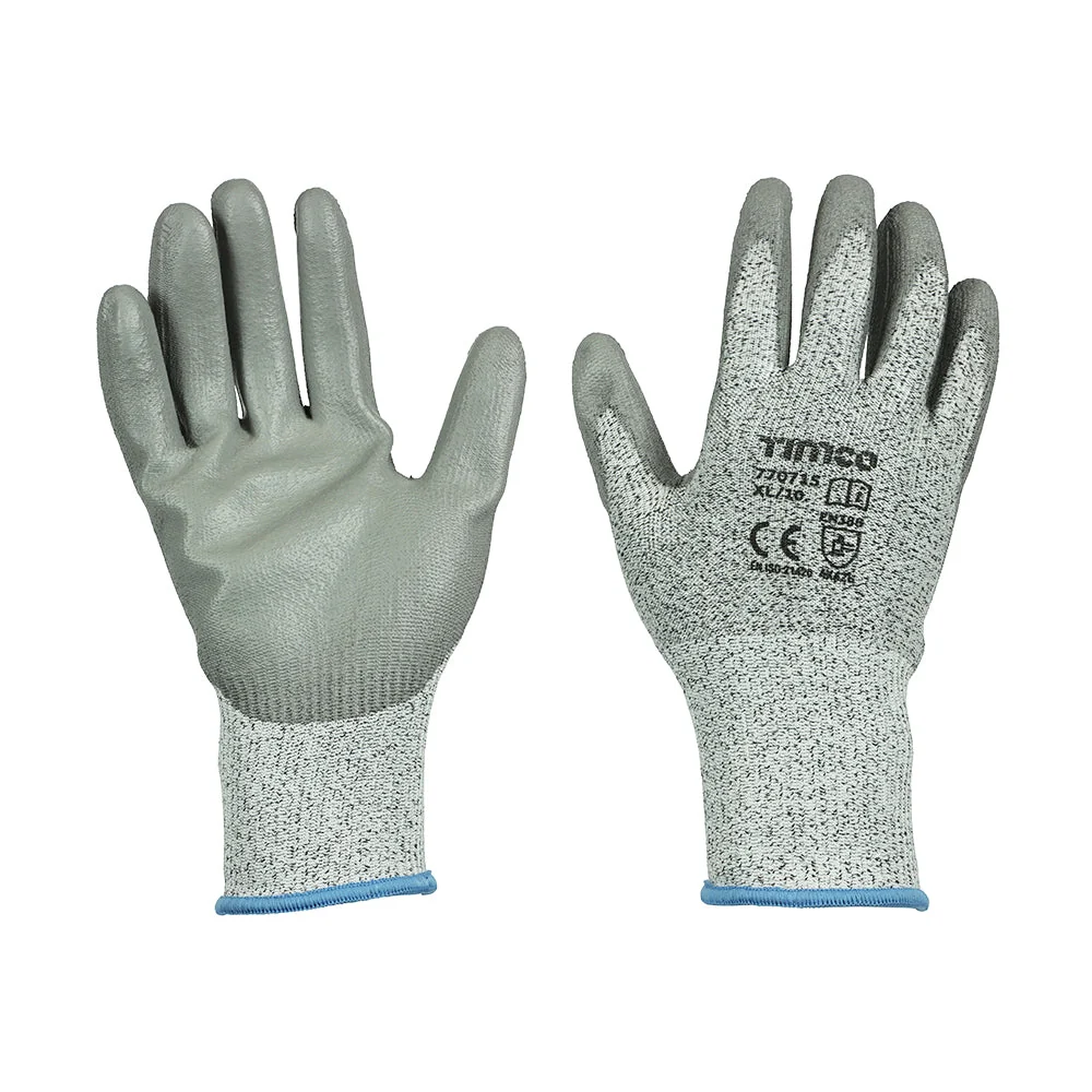 PU-Coated Cut Level 3 Gloves - HPPE and Glass Fibre Liner - Double PU Palm - Image 2