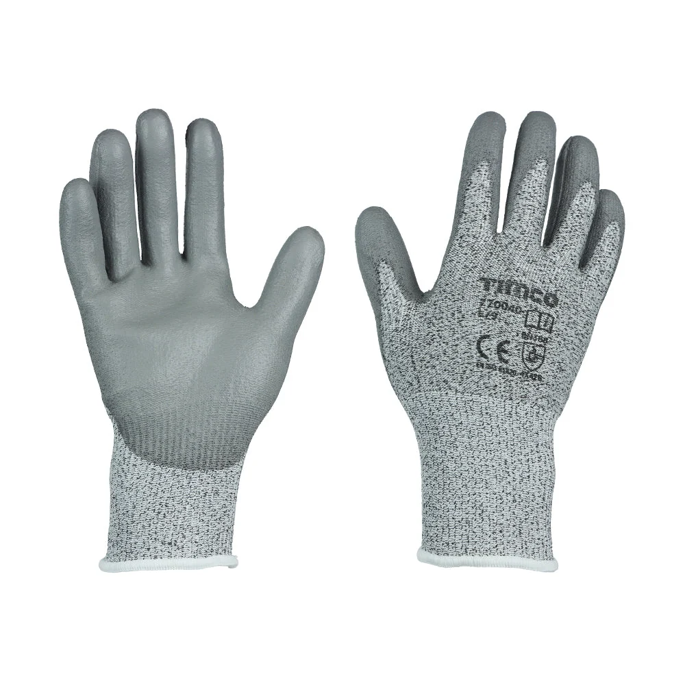 PU-Coated Cut Level 3 Gloves - HPPE and Glass Fibre Liner - Double PU Palm - Image 3