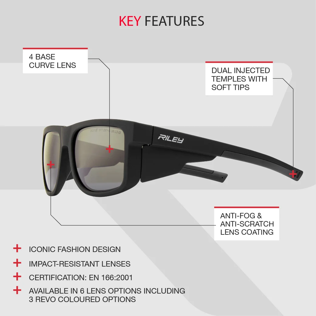 Riley Navigator – Polarised Safety Sunglasses, Anti-Scratch/Anti-Fog - Image 7