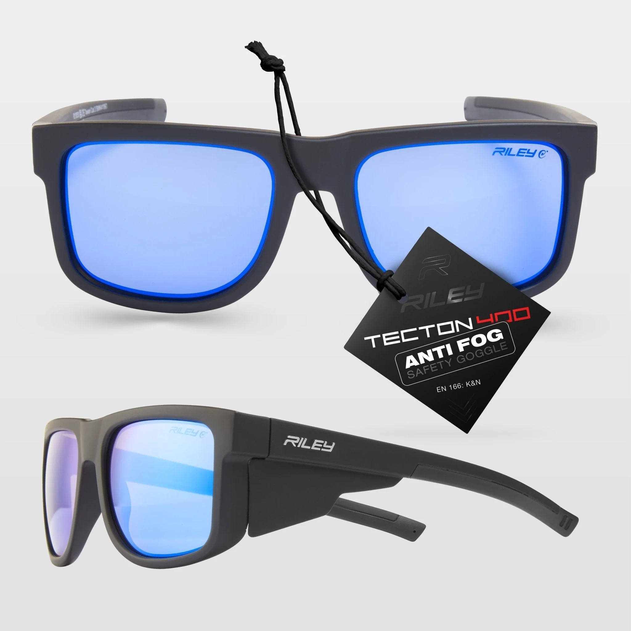 Riley Navigator Twinpack – Blue Mirror Safety Glasses + Blue Mirror Sunglasses - Image 2