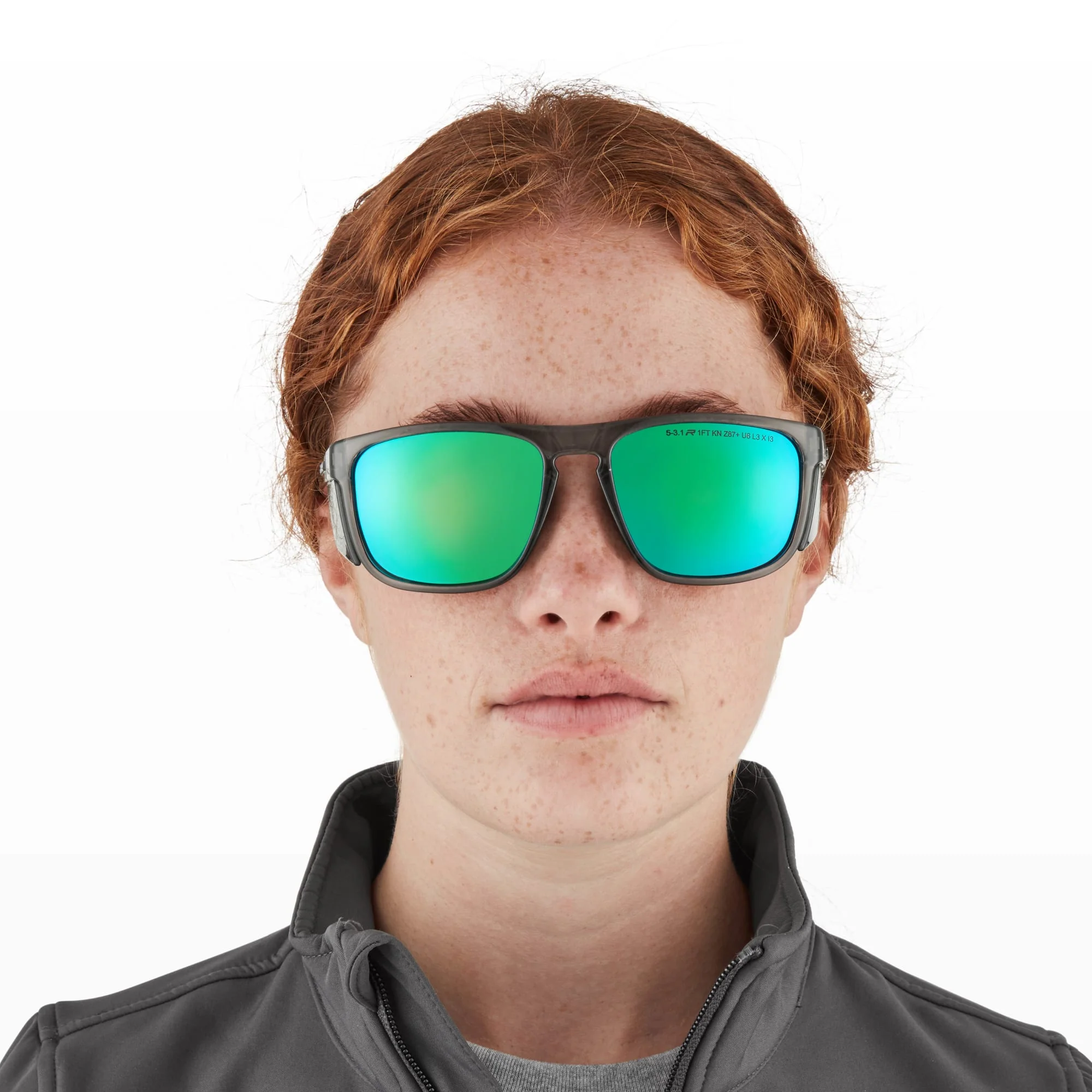 Riley Navigator X Safety Sunglasses – Green Mirror Revo, Smoked Frame, Anti-Fog/Anti-Scratch - Image 11