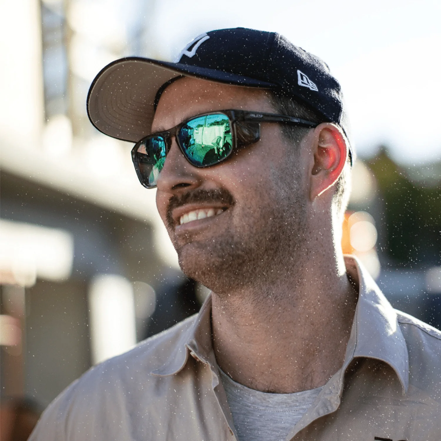 Riley Navigator X Safety Sunglasses – Green Mirror Revo, Smoked Frame, Anti-Fog/Anti-Scratch - Image 5