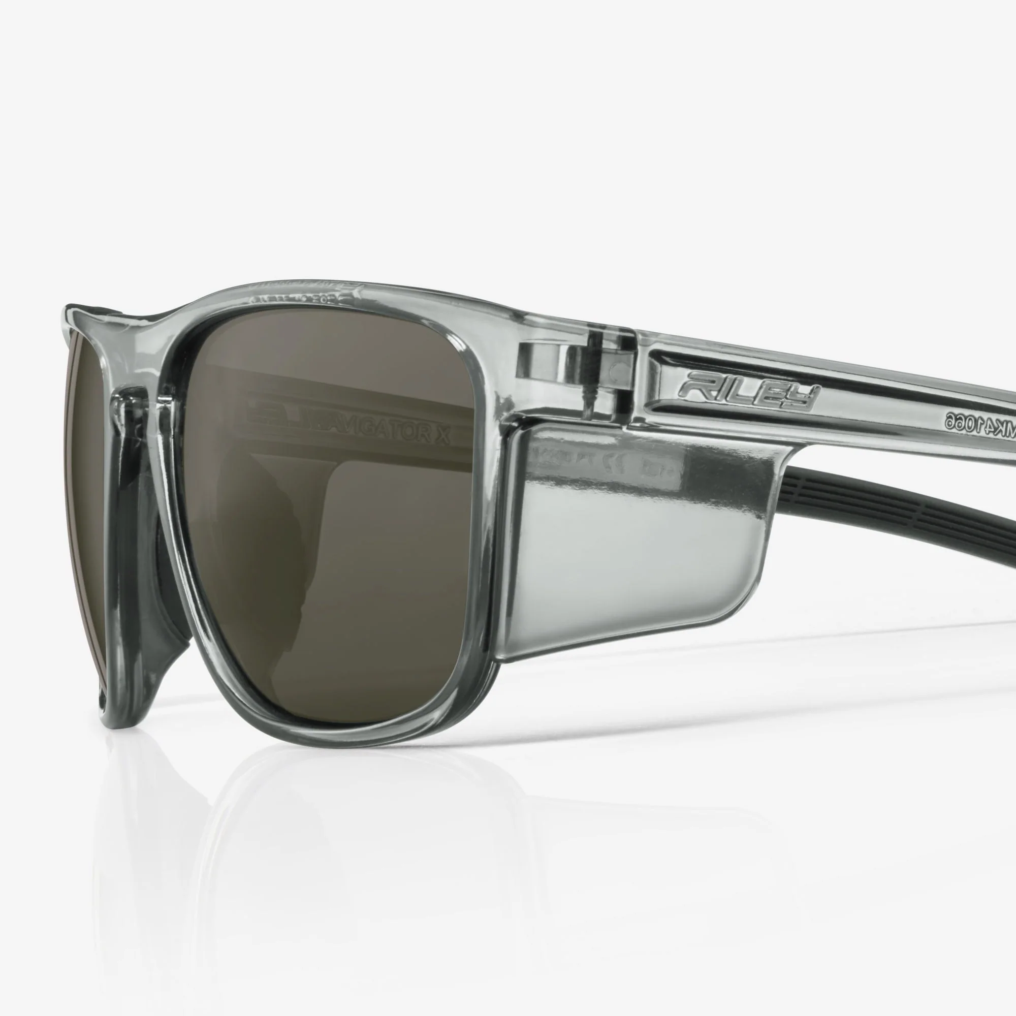 Riley Navigator X Safety Sunglasses – Polarised Lens, Smoked Frame, Anti-Fog/Anti-Scratch - Image 4