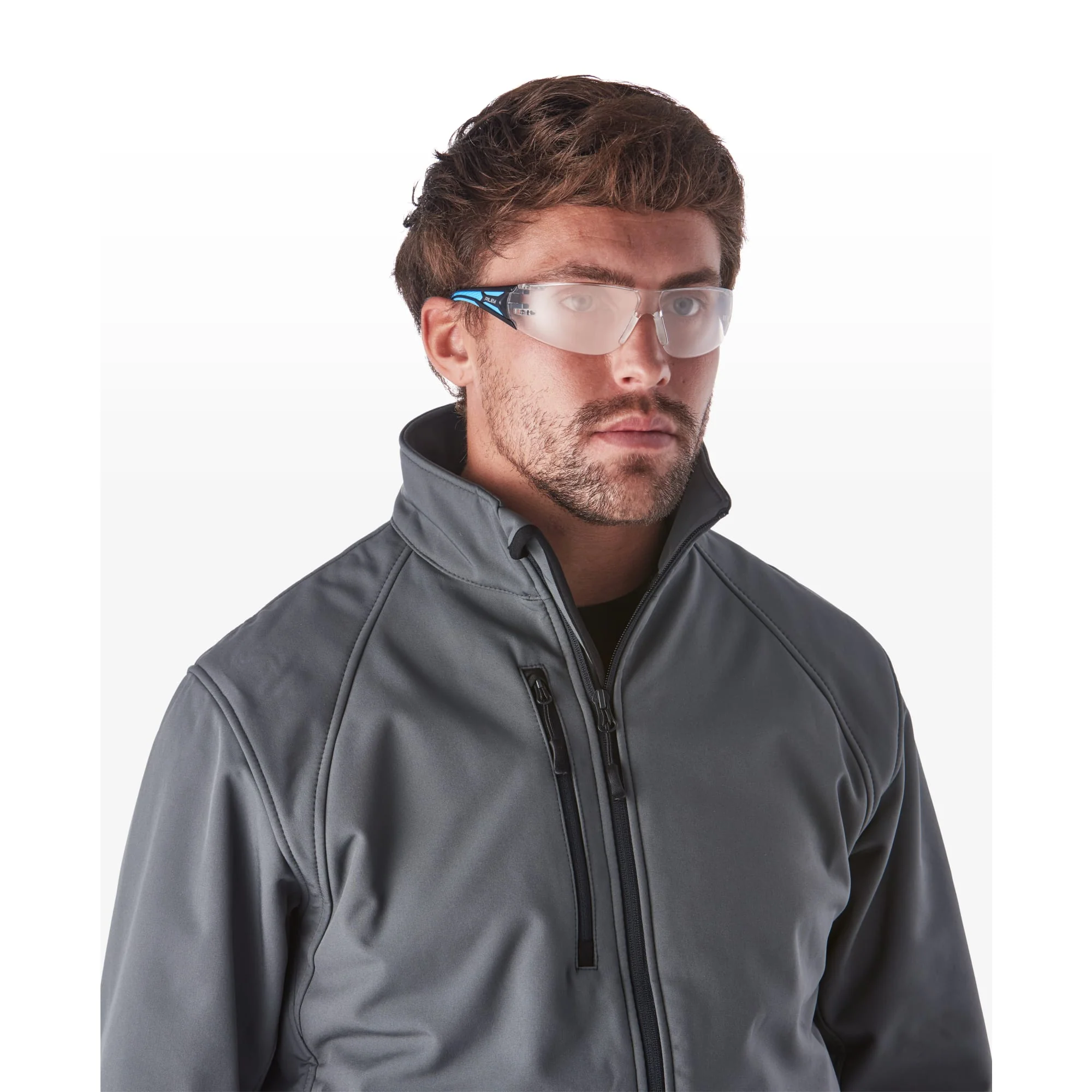 RILEY Stream Blue Frameless Metal-Free Safety Glasses with Clear Lens - Image 4