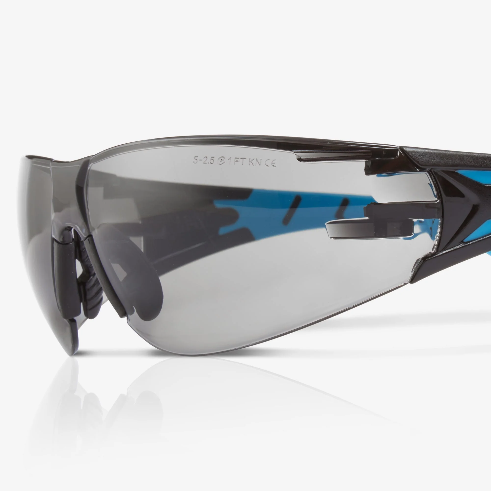 Riley Stream Blue Safety Glasses – Grey Lens, Frameless, Metal-Free, Anti-Fog - Image 3