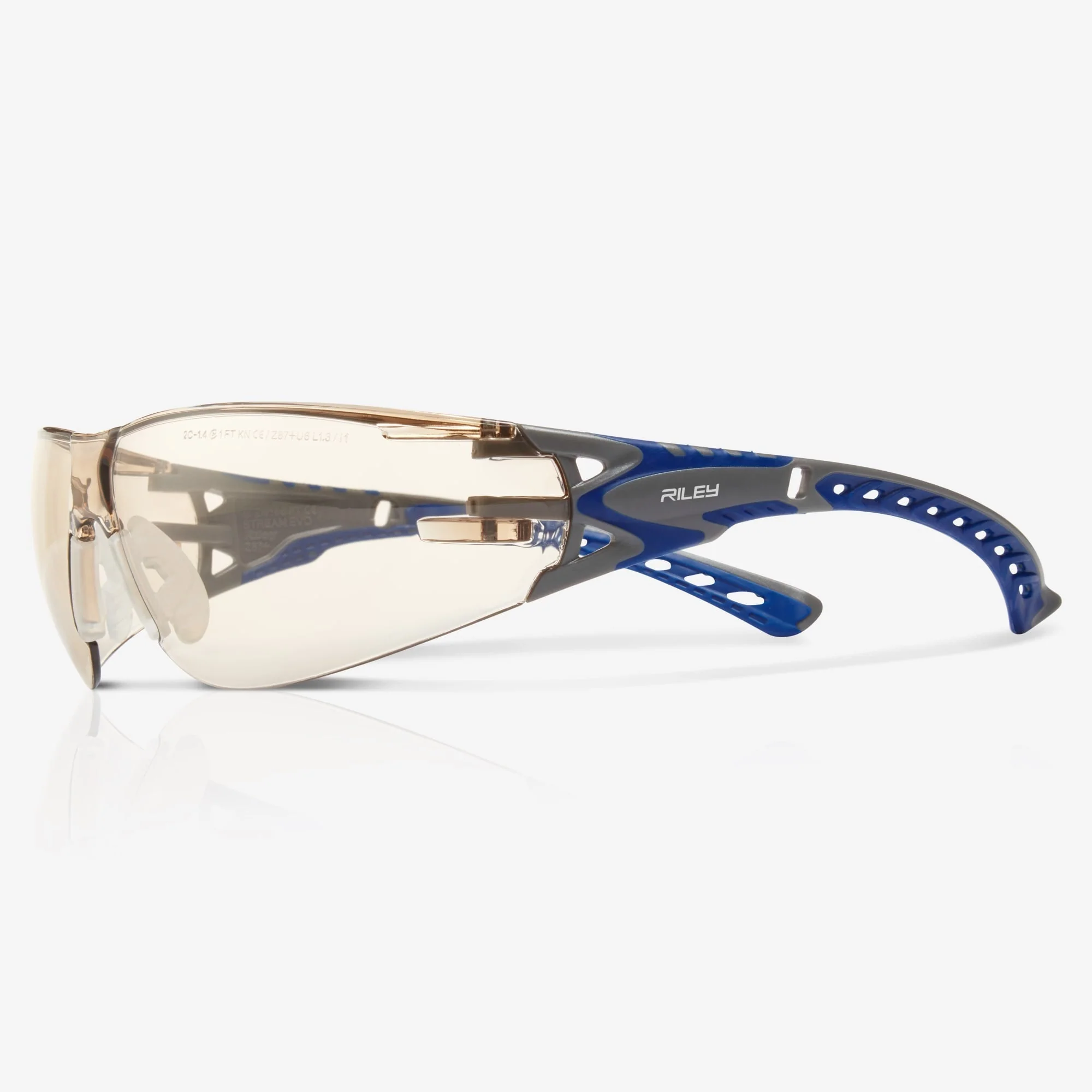 Riley Stream Evo Safety Glasses – LED Lens, Anti-Fog, Metal-Free, Wrap-Around