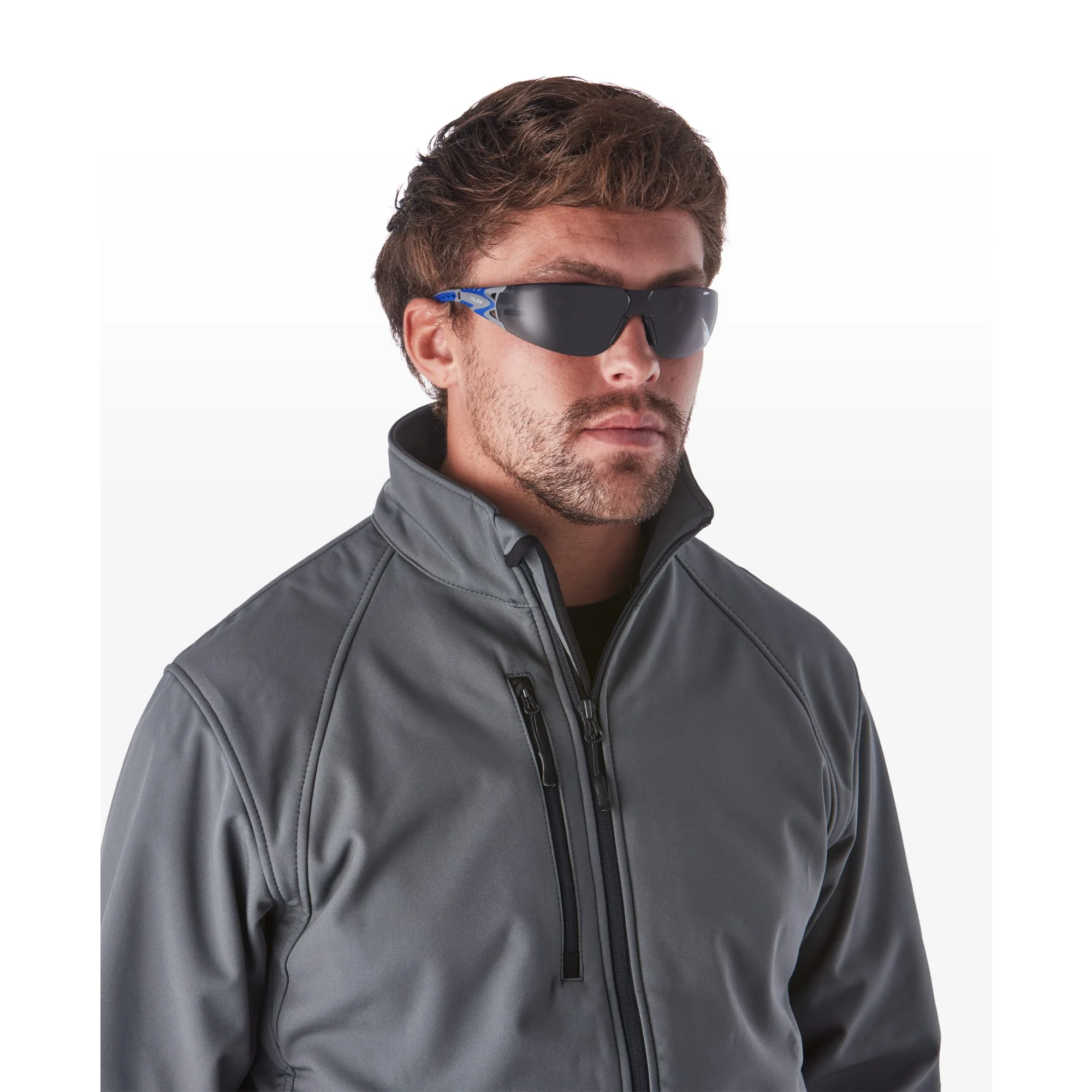RILEY Stream Evo  Anti Fog  Wrap Around Safety Glasses with Grey Tint Lens - Image 4