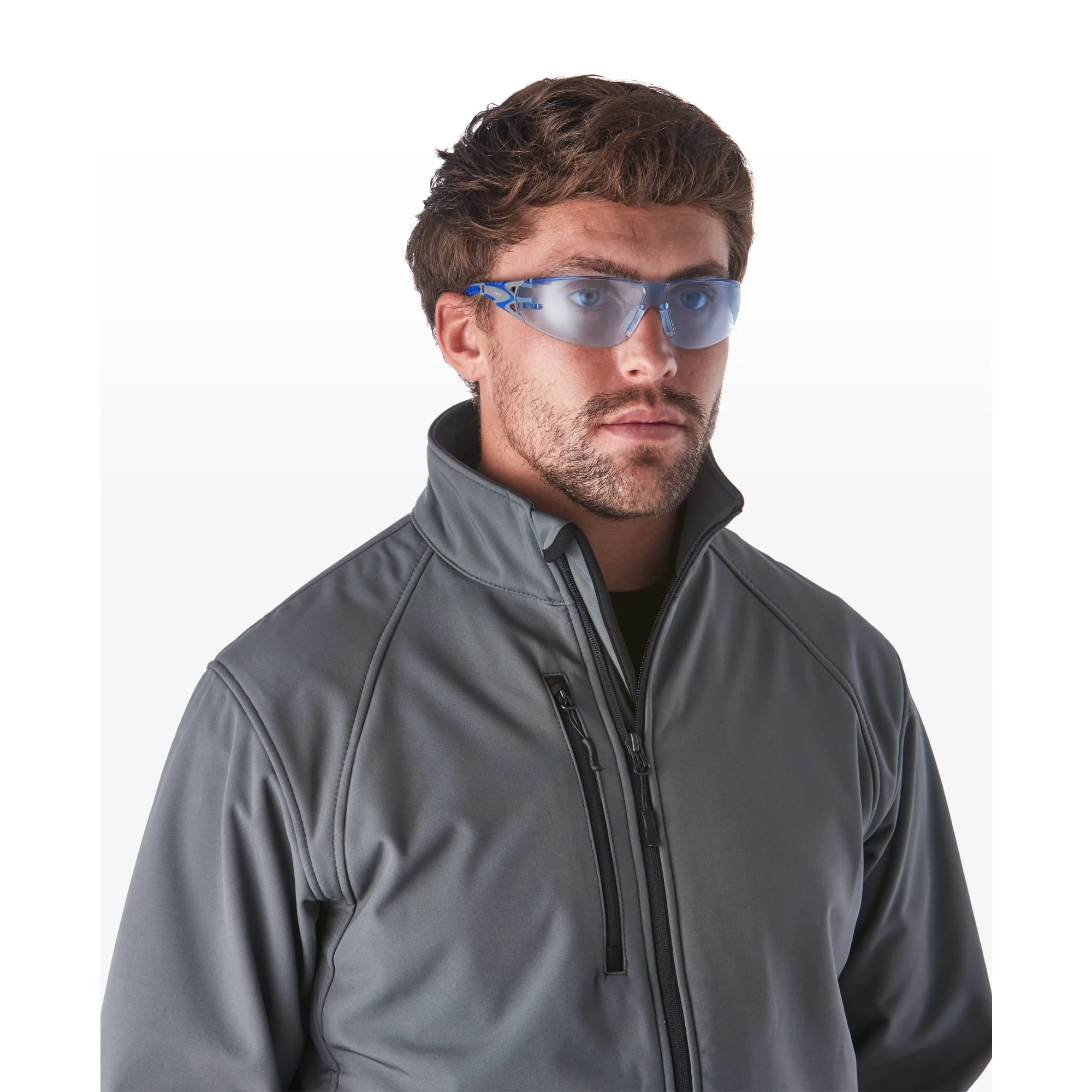 Riley Stream Evo Safety Glasses – Blue Tint, Anti-Fog, Metal-Free Wraparound - Image 2