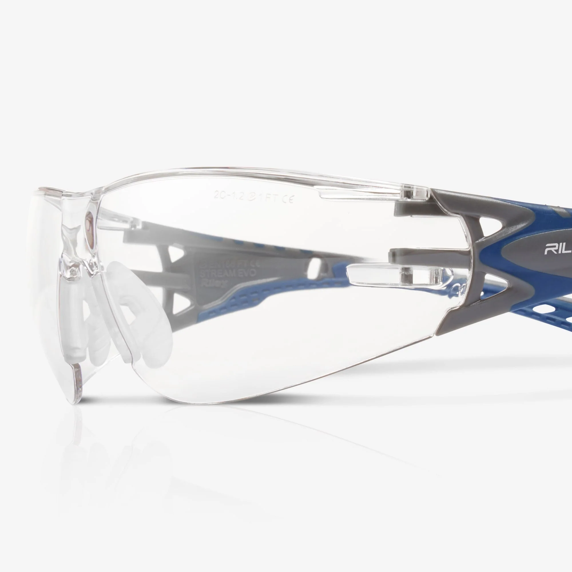Riley Stream Evo Eco Safety Glasses – Clear Lens, Anti-Fog, Wrap-Around, Metal-Free - Image 3