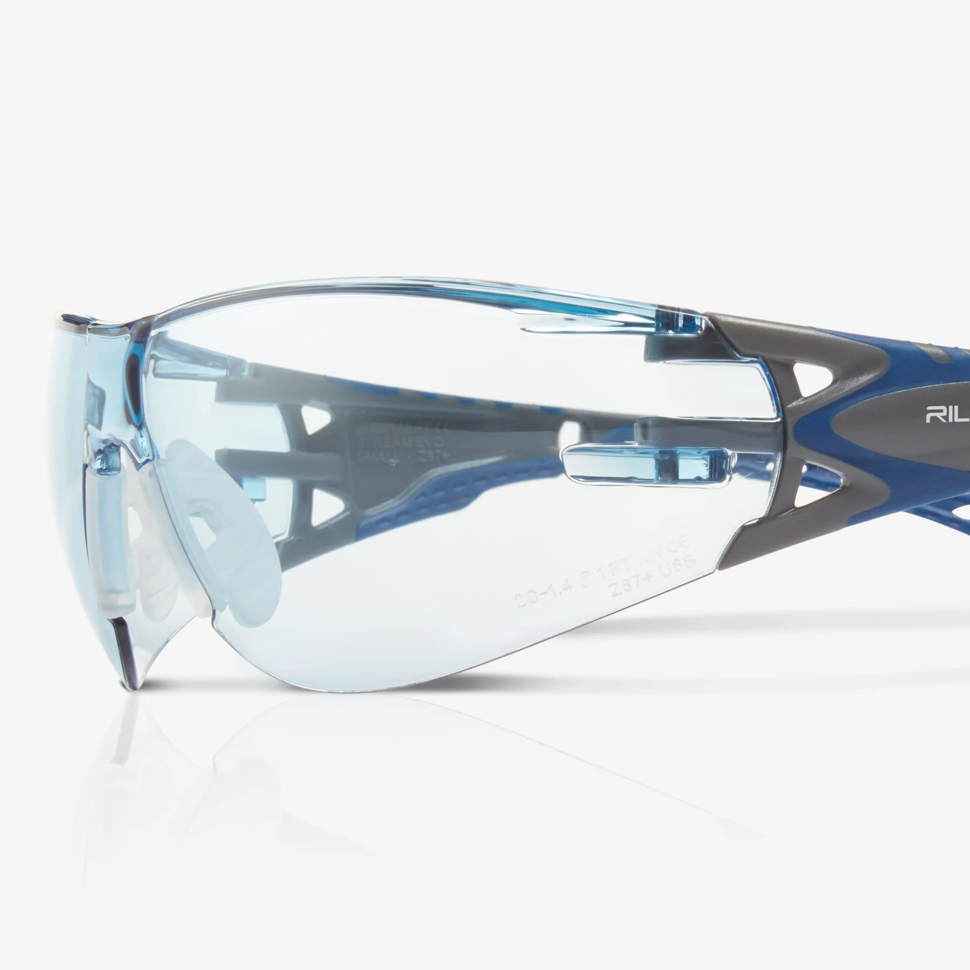 Riley Stream Evo Small Safety Glasses – Blue Tint, Anti-Fog, Metal-Free - Image 3