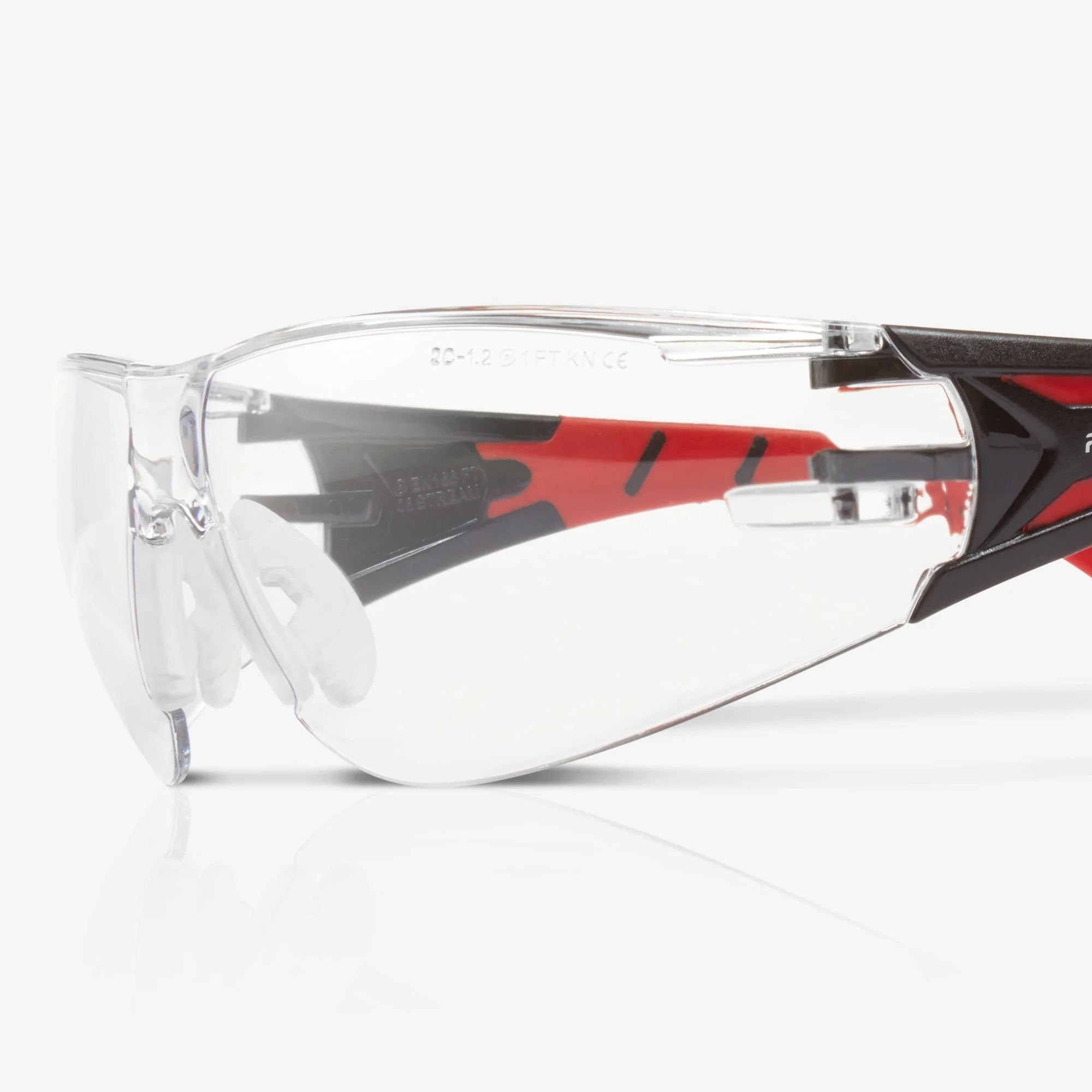 RILEY Stream Red Frameless Metal-Free Safety Glasses with Clear Lens - Image 3