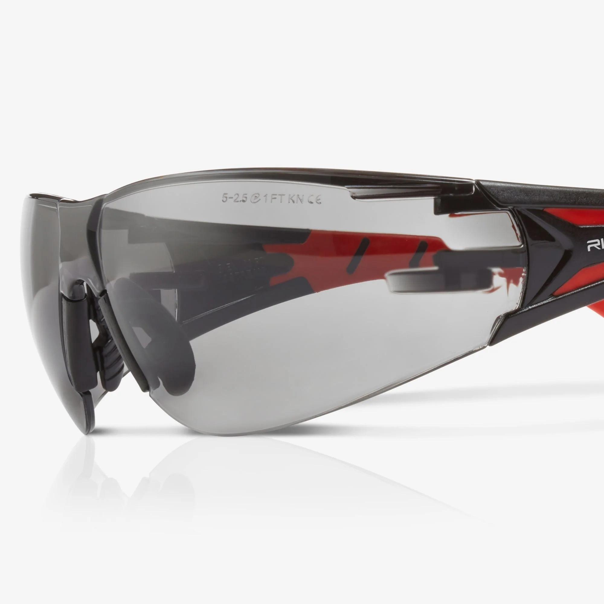 Riley Stream™ Red – Frameless, Metal-Free Safety Glasses (Grey Tint, Anti-Fog) - Image 3