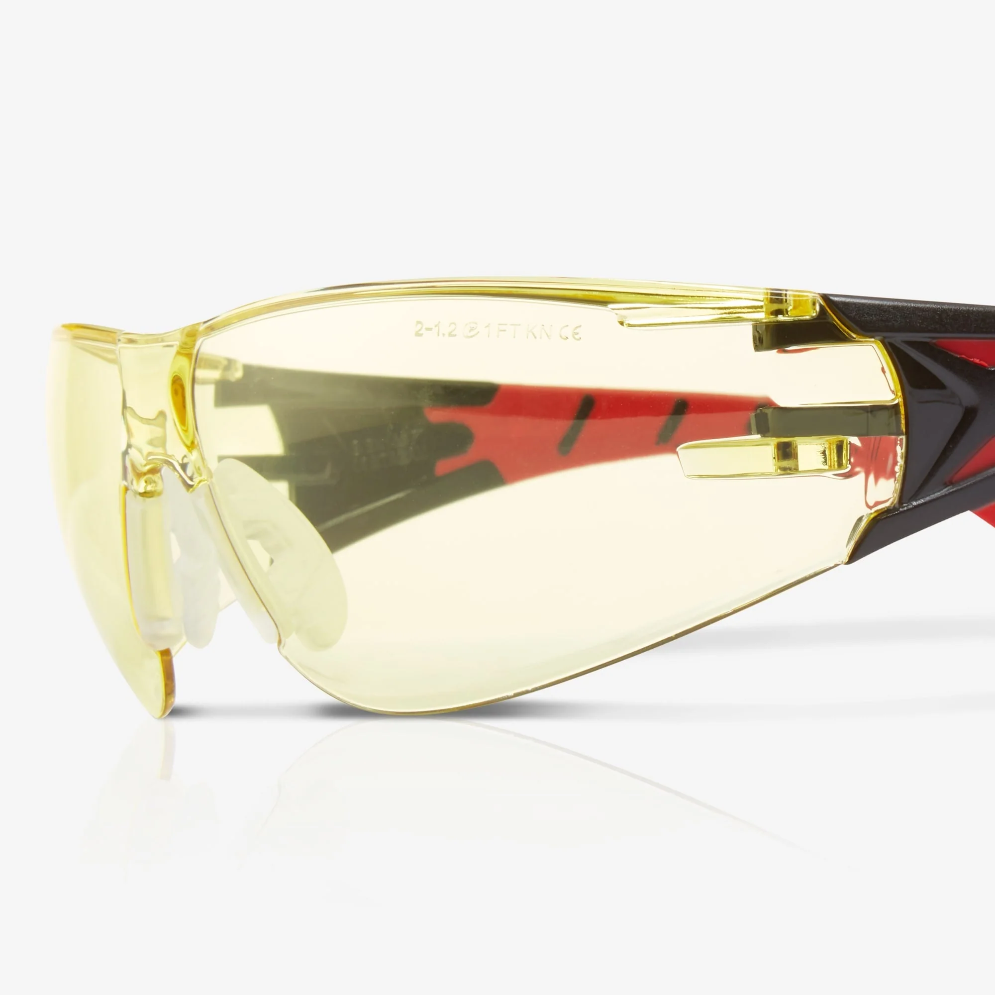 RILEY Stream Red Safety Glasses – Yellow Tint, Metal-Free - Image 3