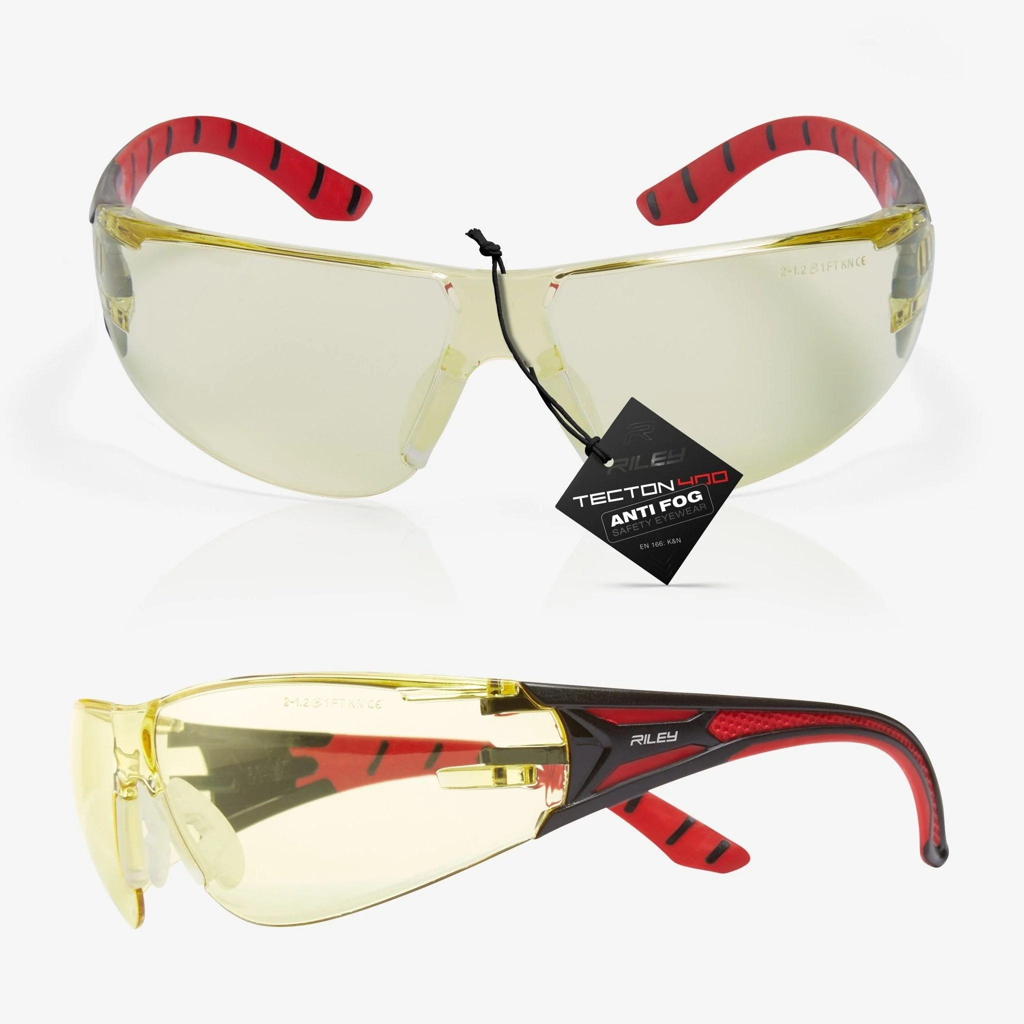 RILEY Stream Red Safety Glasses – Yellow Tint, Metal-Free - Image 6