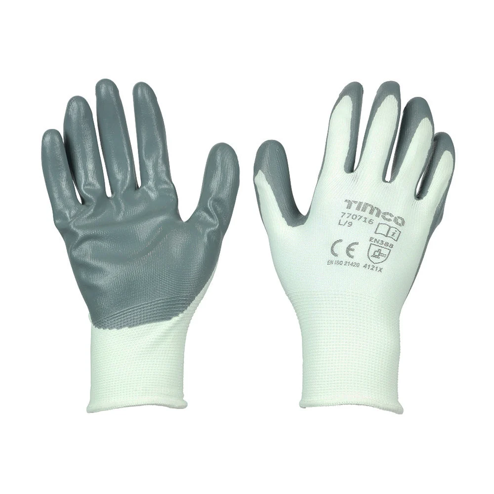 Secure Grip Gloves – Smooth Nitrile Foam Coated – Polyester - Image 3