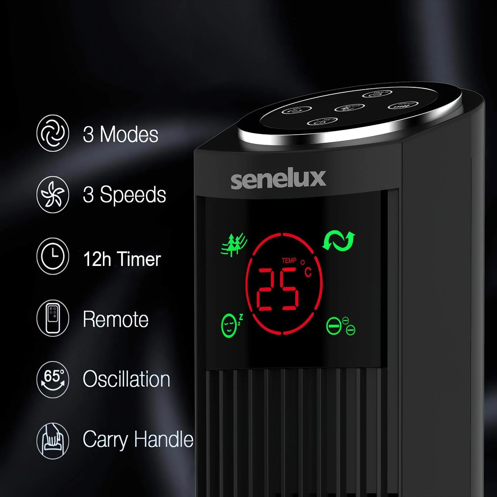 Senelux 36" Oscillating Tower Fan - Image 6