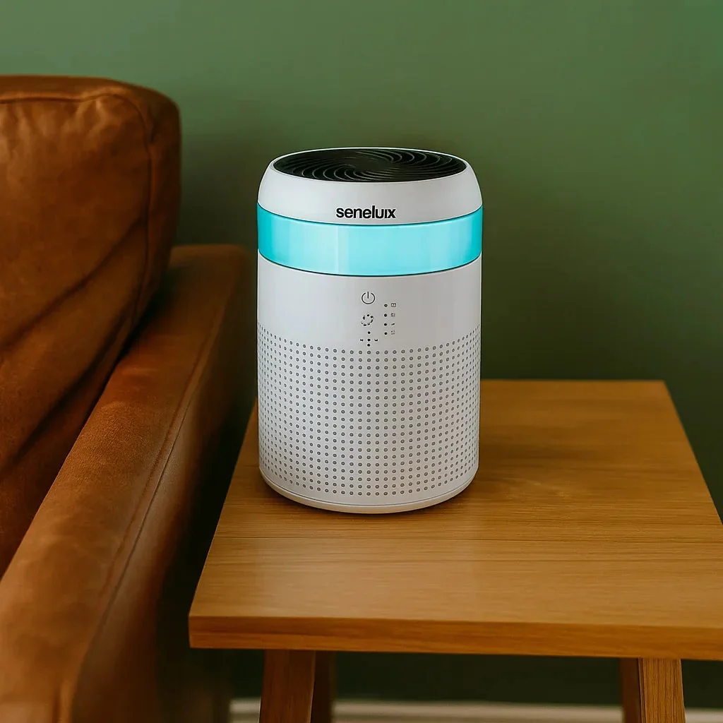 Senelux Demi HEPA Air Purifier for Bedroom with 7 Colours Light, Mini Air Purifier with Fragrance Sponge for Home Office Living Room - Image 2