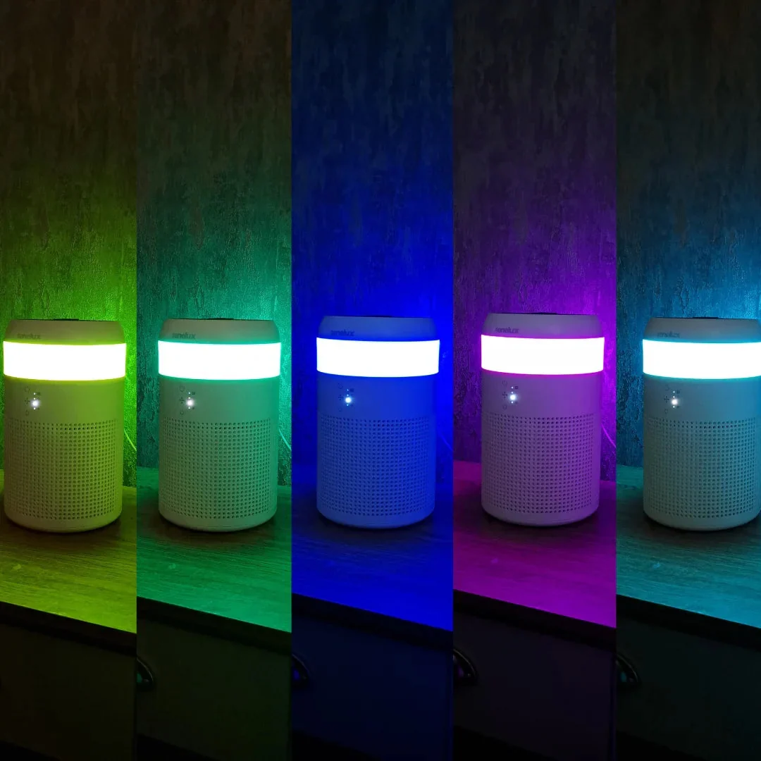 Senelux Demi HEPA Air Purifier for Bedroom with 7 Colours Light, Mini Air Purifier with Fragrance Sponge for Home Office Living Room - Image 7
