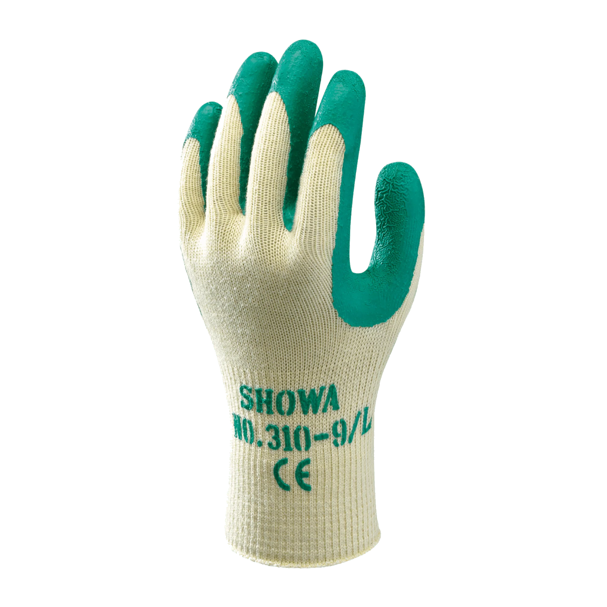 SHOWA 310 Builders Safety Work Gloves with Textured Grip in Green - Image 3