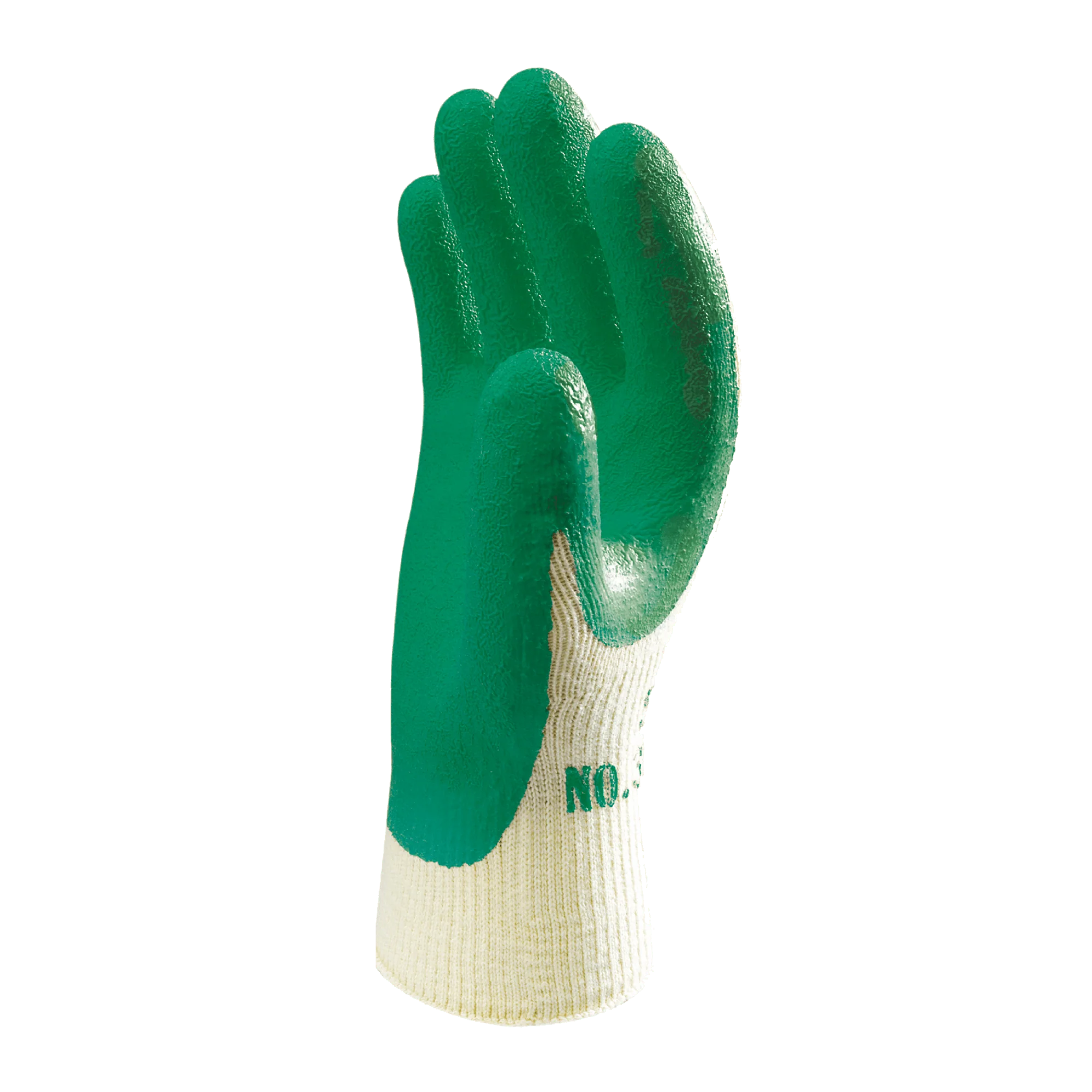 SHOWA 310 Builders Safety Work Gloves with Textured Grip in Green - Image 4