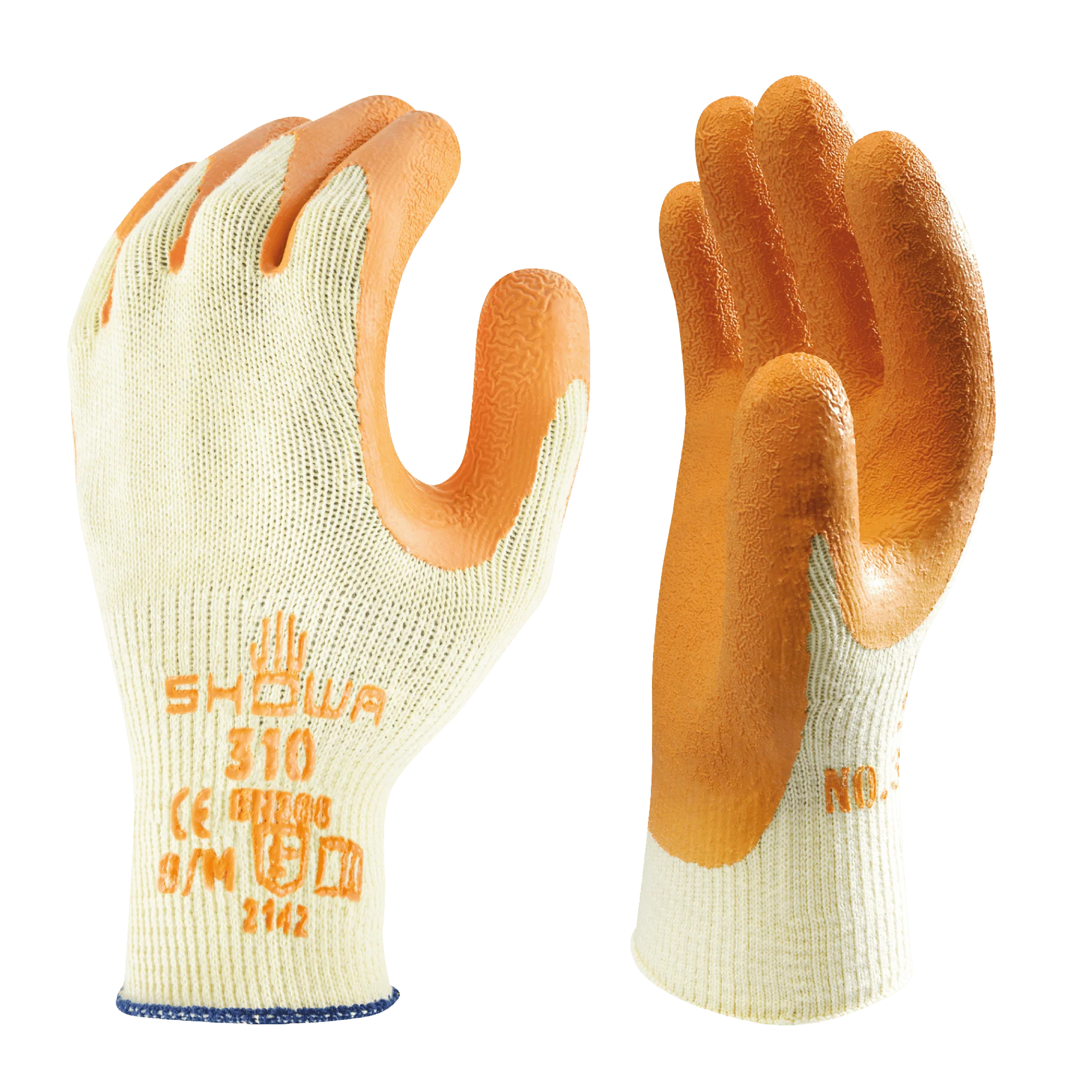 SHOWA 310 Orange Durable Heavy Duty Textured Grip Safety Work Gloves (PACK of 10 PAIRS) - Image 8