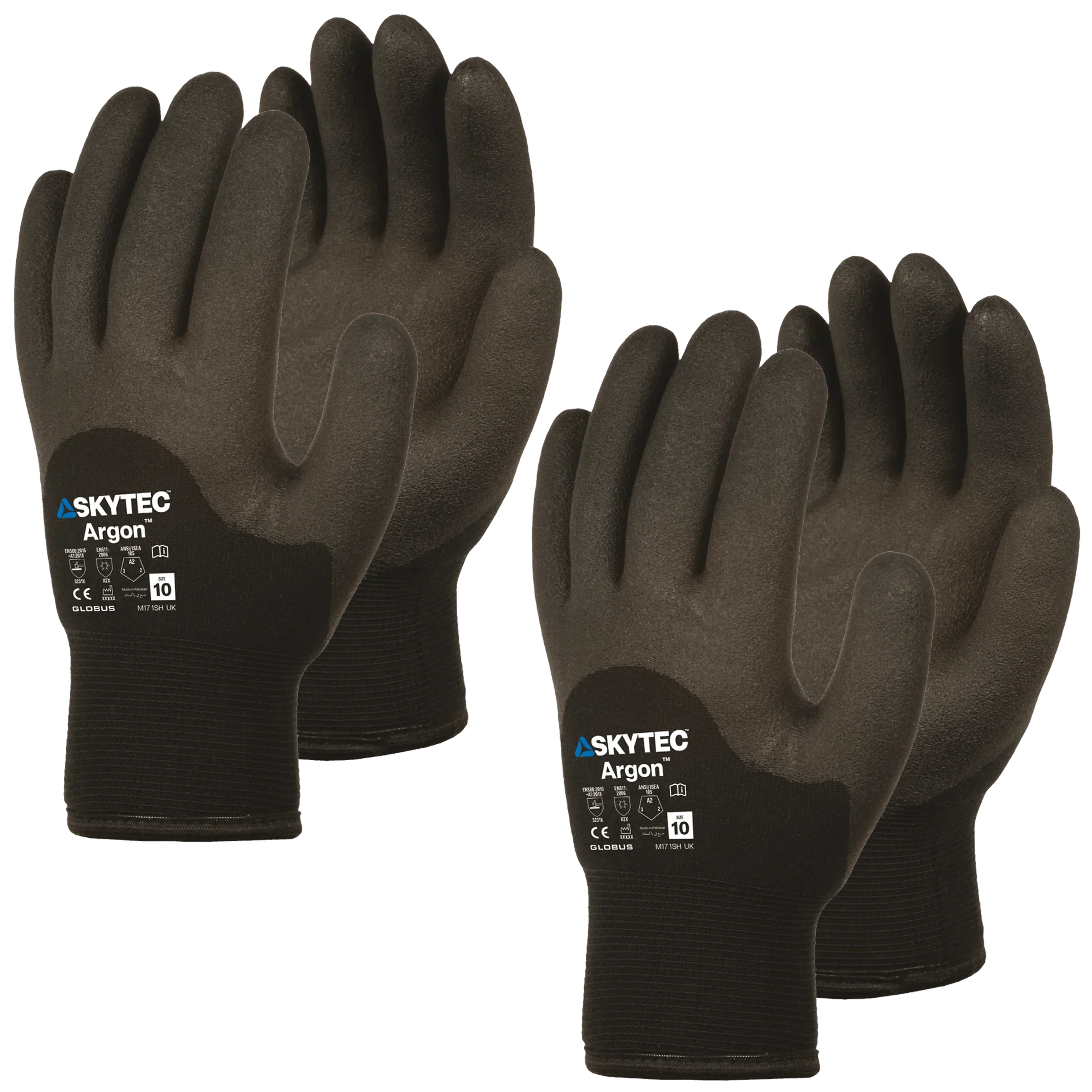 SKYTEC Argon Fleece Lined Thermal Insulated Water Repellent Work Gloves (PACK of 2 PAIRS)