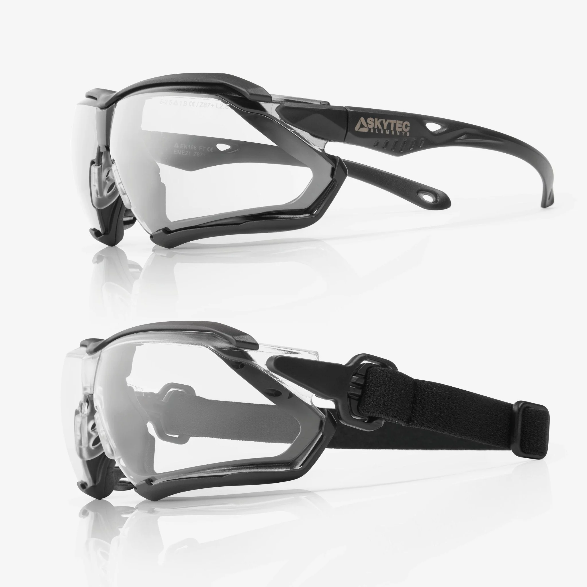 SKYTEC ELEMENTS EME21 Anti Scratch Anti Fog Sports Style Spoggles Safety Glasses & Protective Goggles Combination with Clear Lens