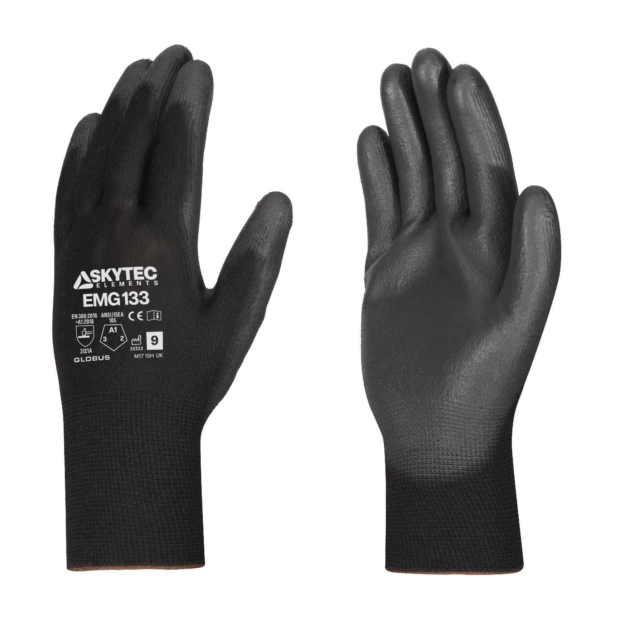 SKYTEC ELEMENTS EMG133 Black Multi Purpose PU Palm Coated Work Gloves (PACK of 120 PAIRS) - Image 3