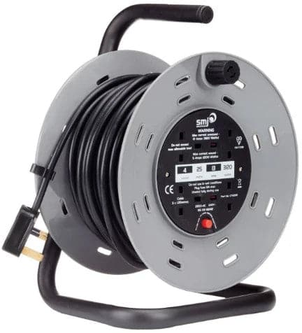 SMJ Electrical 25m 4-Socket 13A Heavy Duty Steel Frame Extension Cable Reel - Image 3