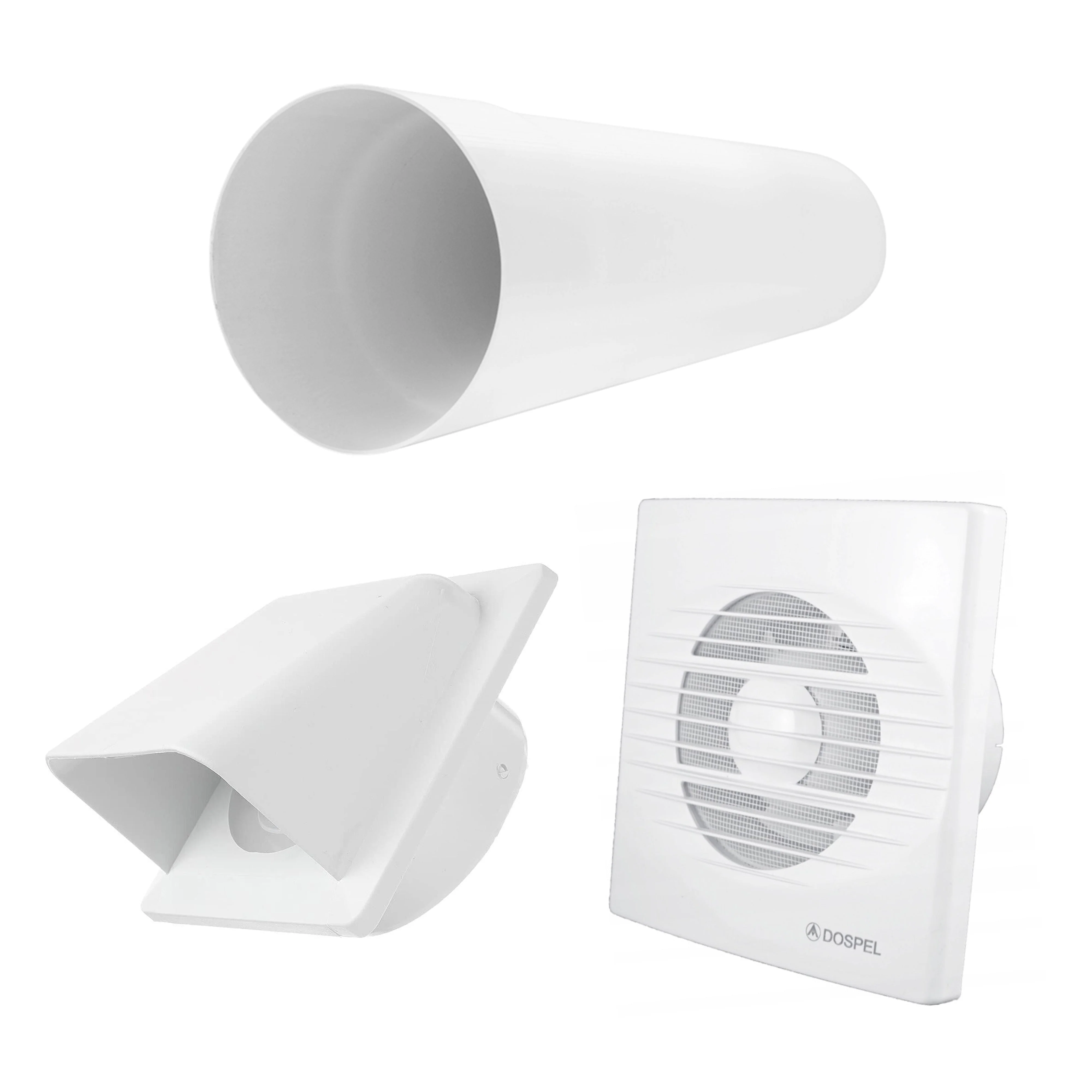 Through Wall Ventilation Kit RICO Timer and Humidistat Fan with White External Vent - Image 2