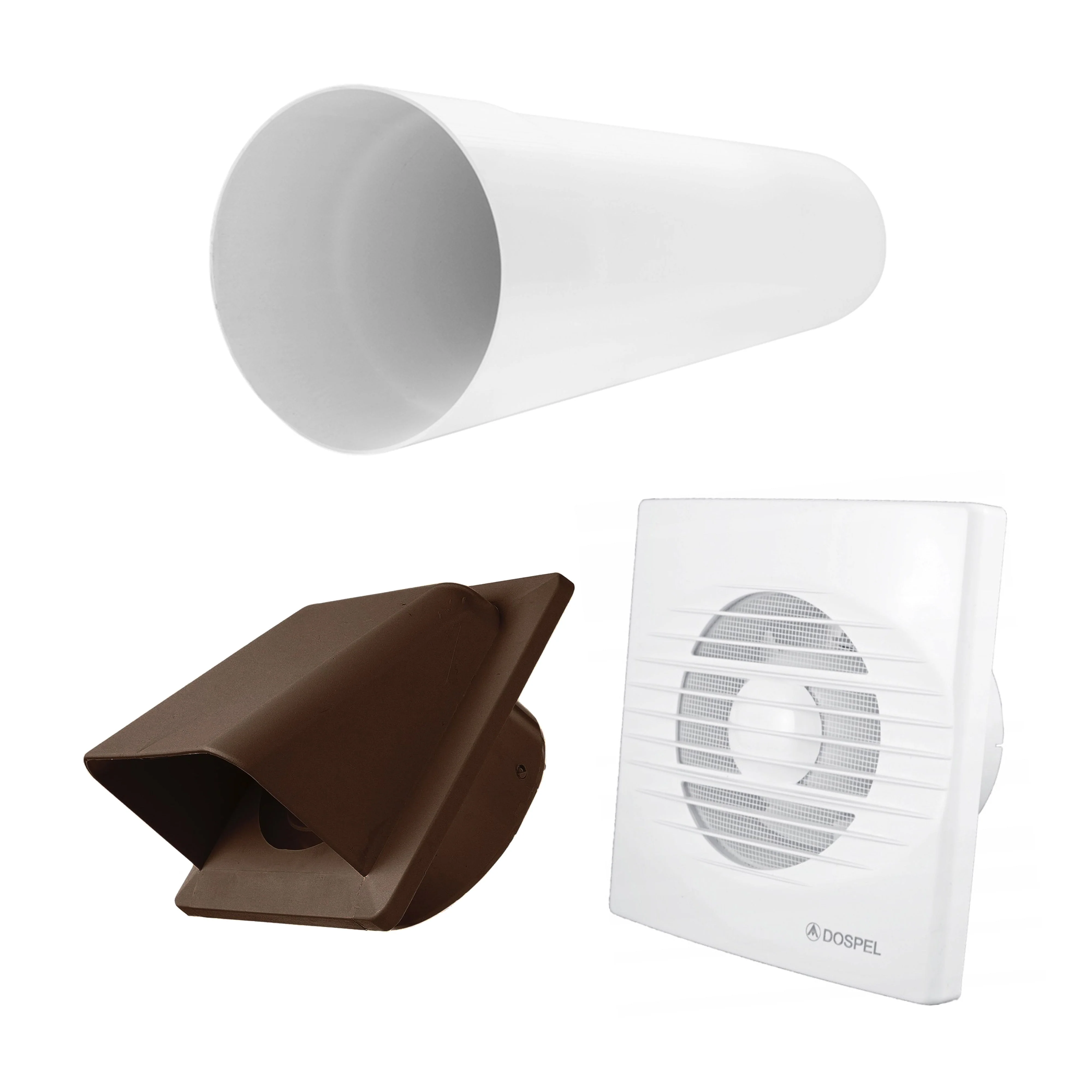 Through Wall Ventilation Kit RICO Timer Switch Fan with Brown External Vent - Image 2