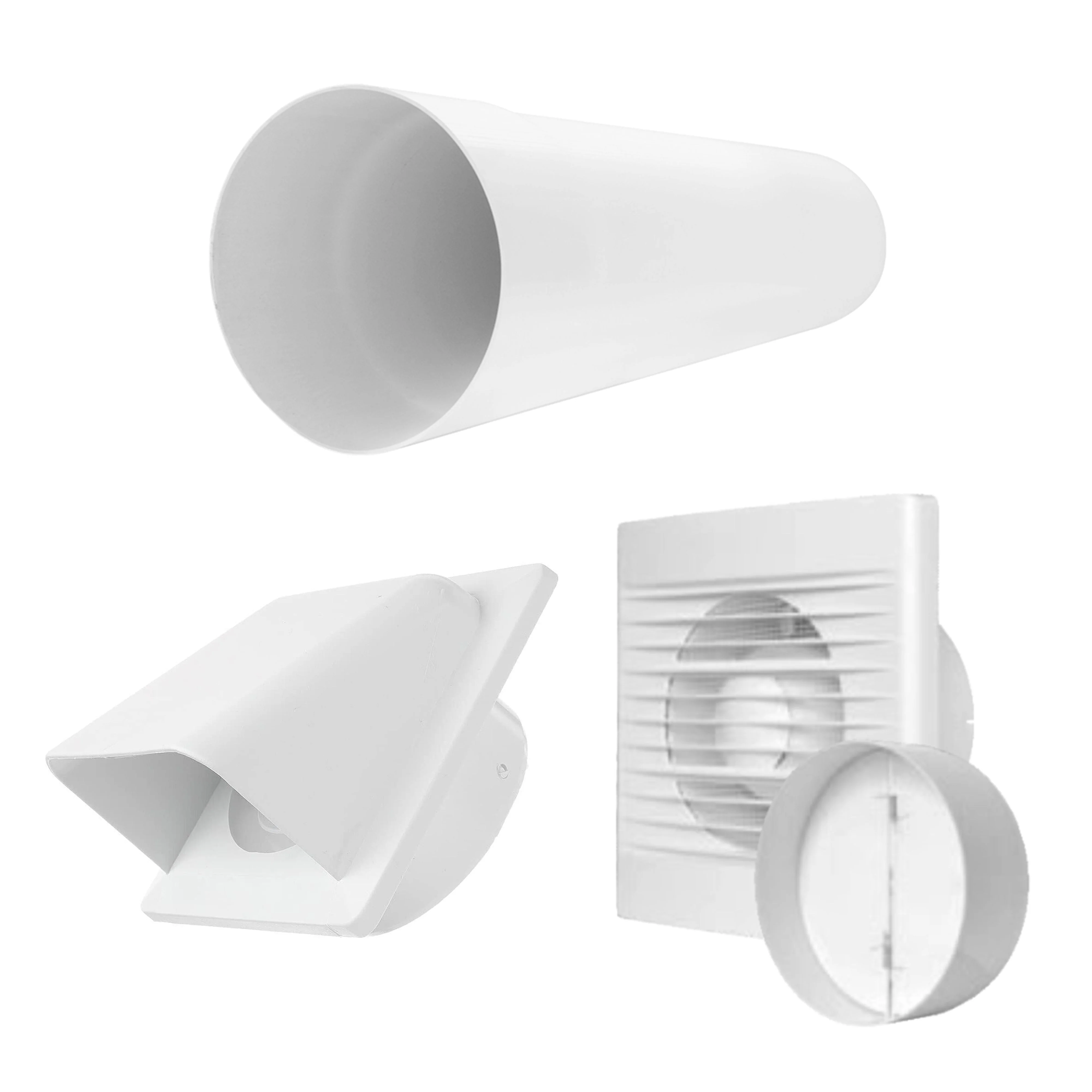 Through Wall Ventilation Kit - STYL Fan with Timer and White External Vent - Image 2