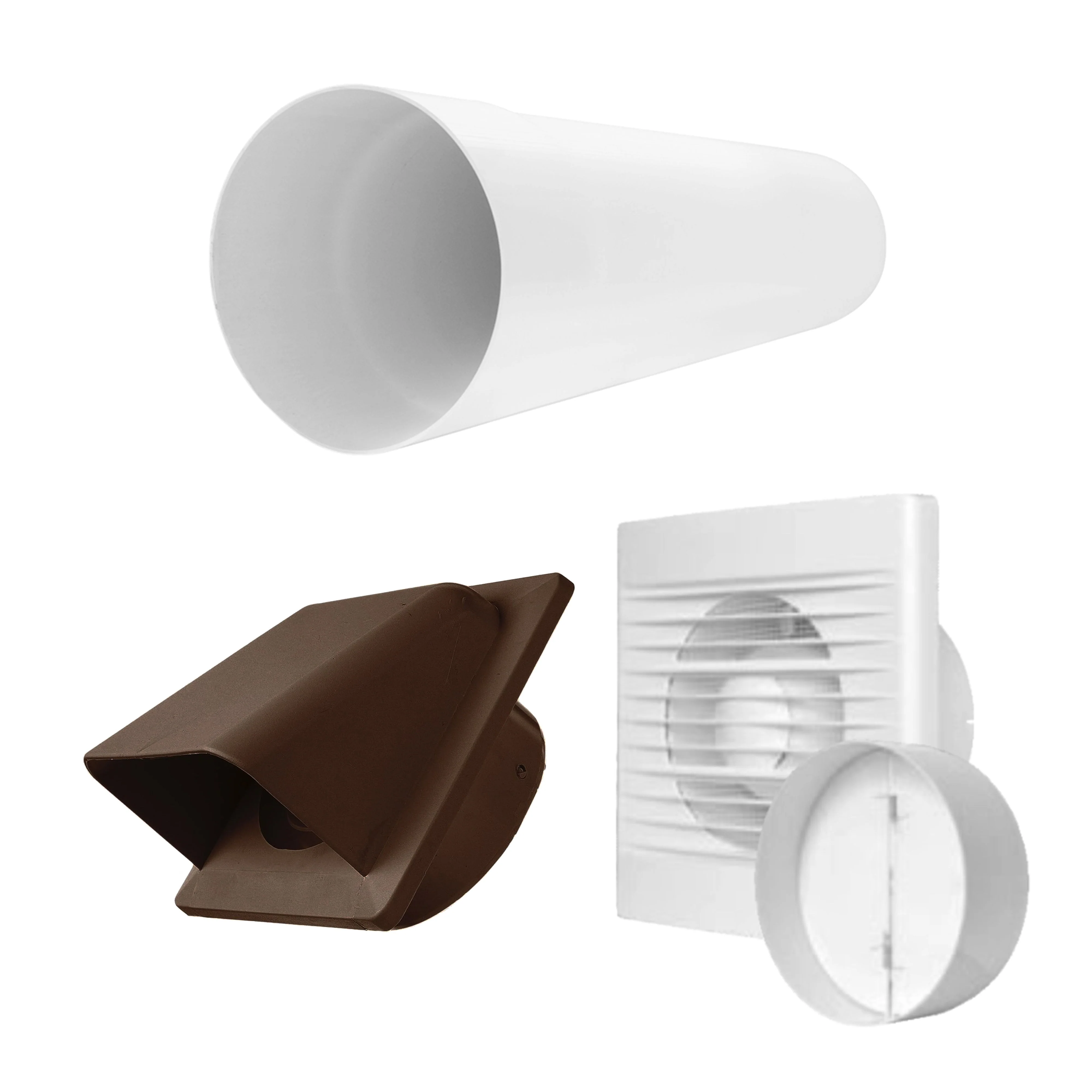 Through Wall Ventilation Kit – STYL Fan with Timer/Humidistat and Brown External Vent - Image 2