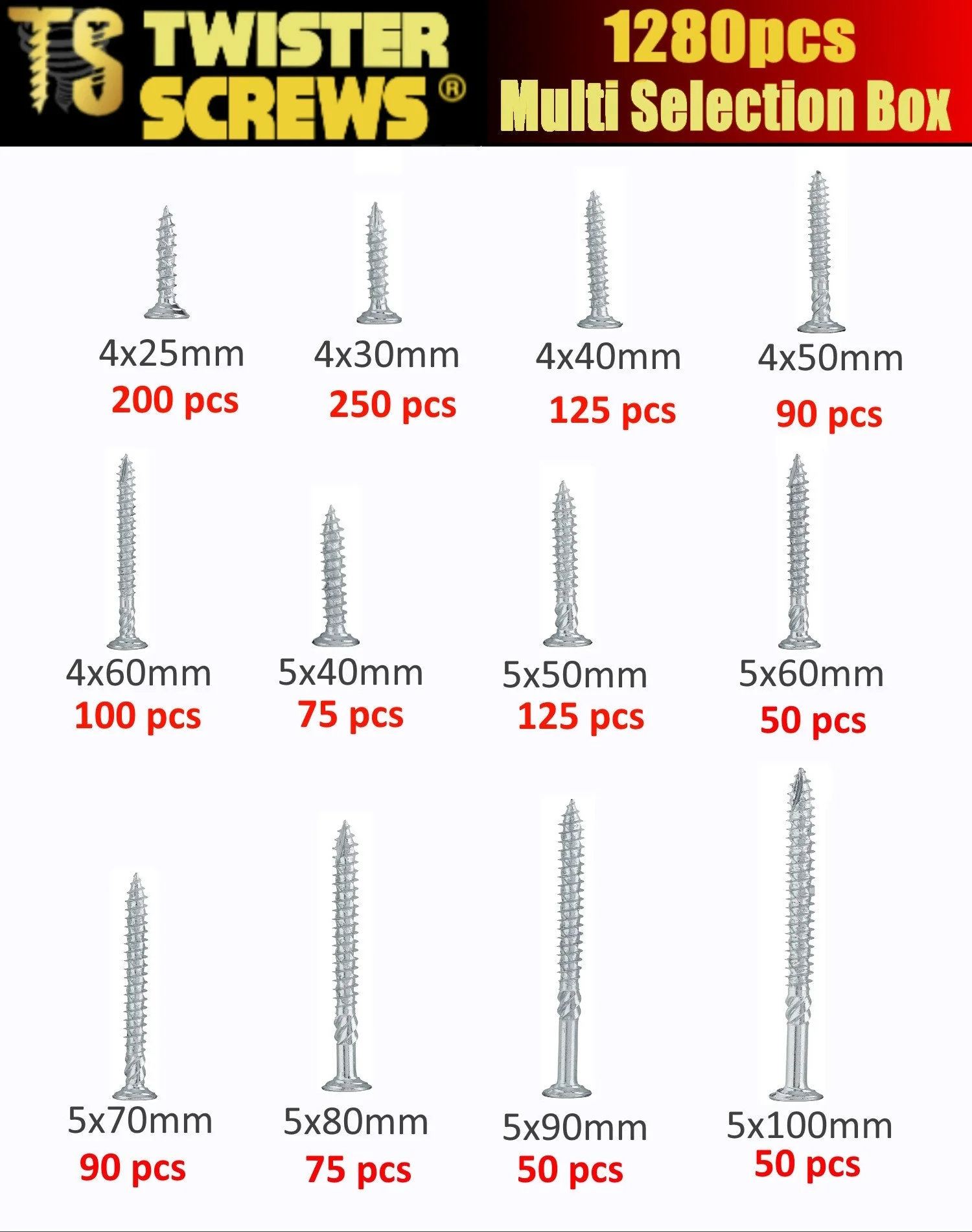 TwisterScrews Multibox – 1,280-Piece Plastic Screwbox (Magic Spiral & Twisted Thread) - Image 4