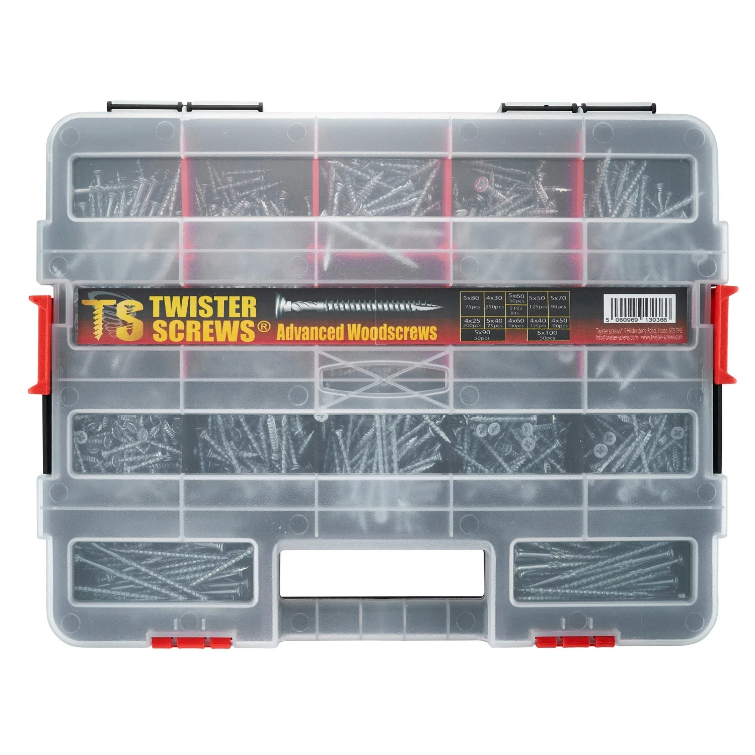 TwisterScrews Multibox – 1,280-Piece Plastic Screwbox (Magic Spiral & Twisted Thread) - Image 5
