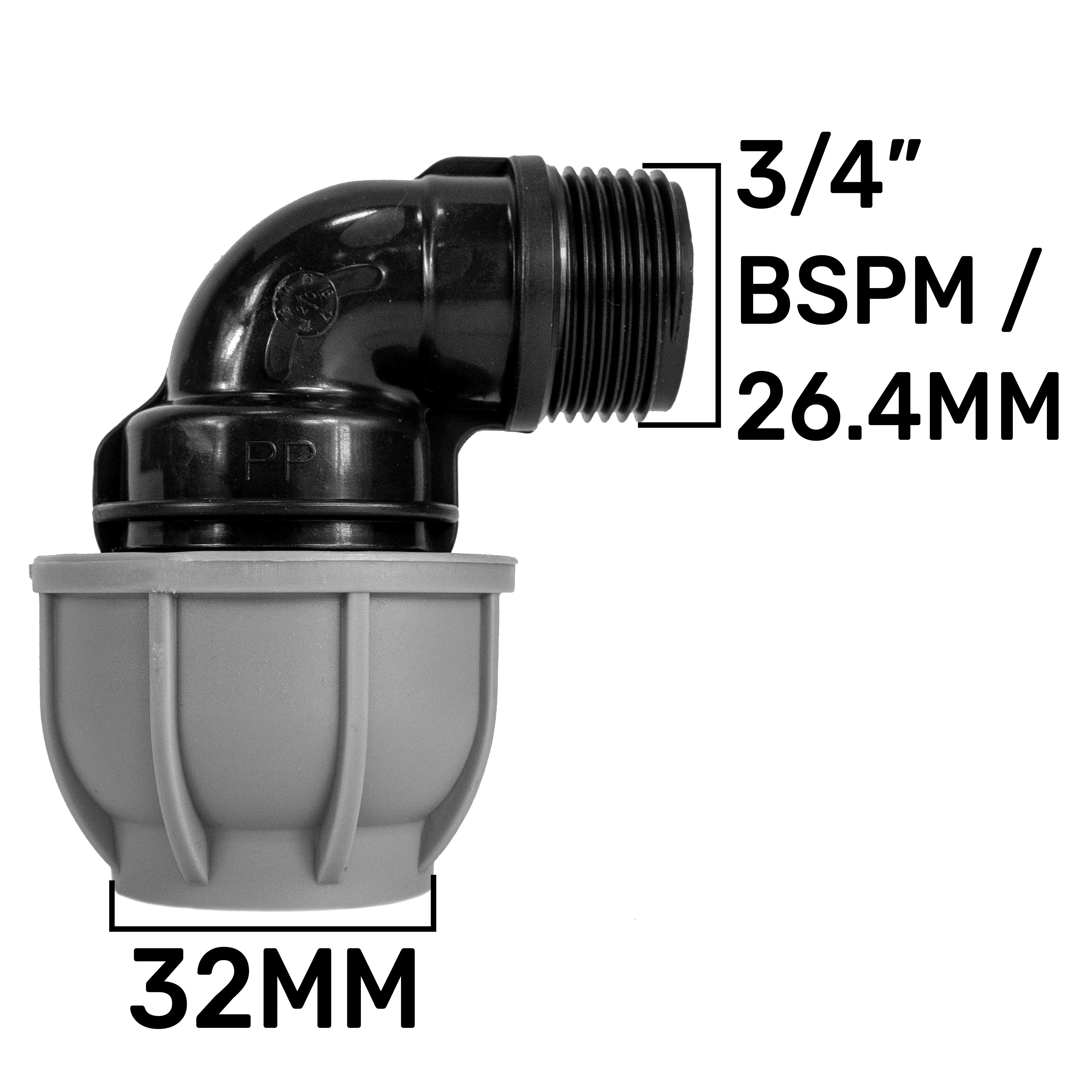 Wall Flange Kit 25mm MDPE + Lever Valve + 32mm MDPE Elbow - Image 9