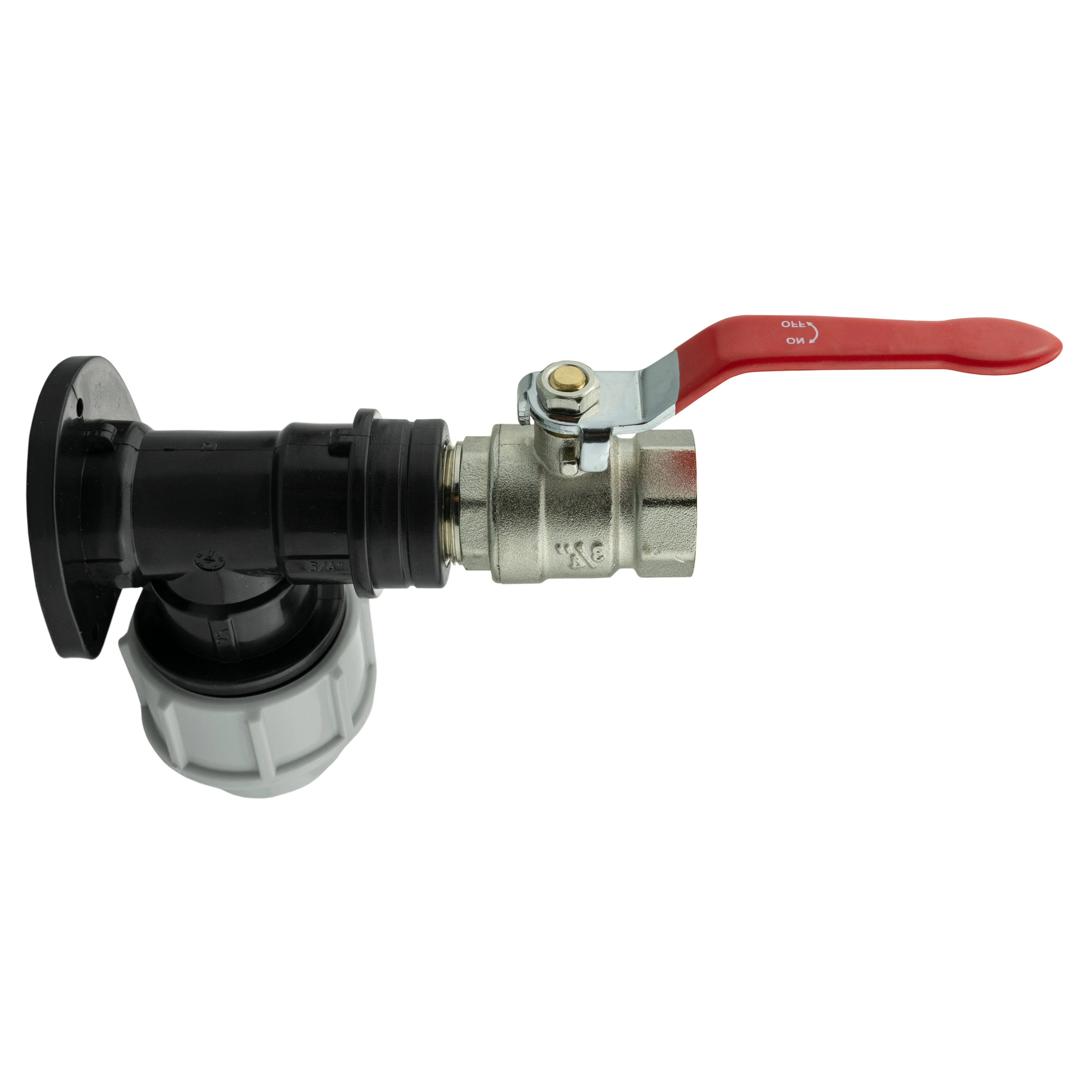 Wall Flange Kit 25mm MDPE + Lever Valve ¾” BSP - Image 2